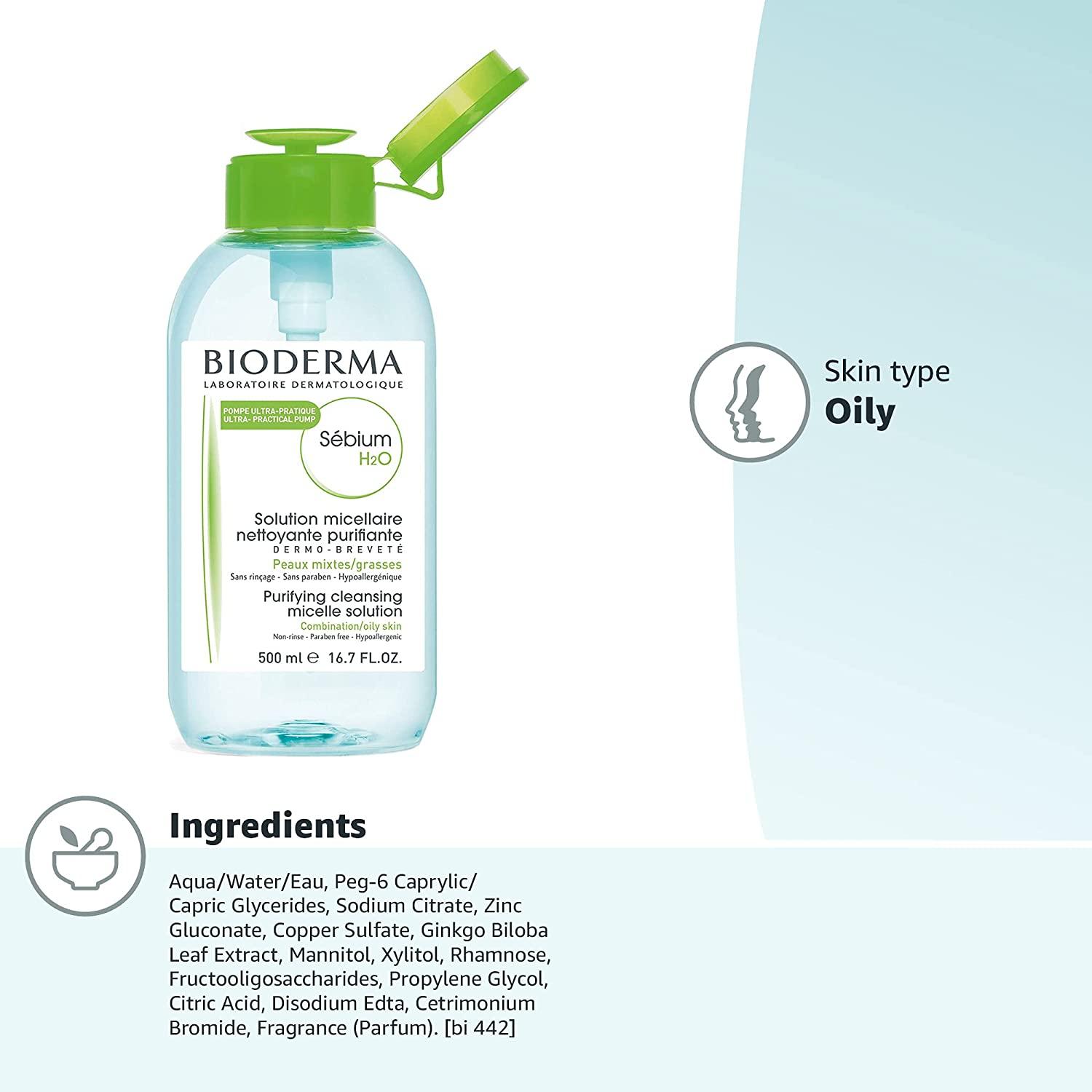 Bioderma Sbium H2O Micellar Water Facial Cleanser and Makeup
