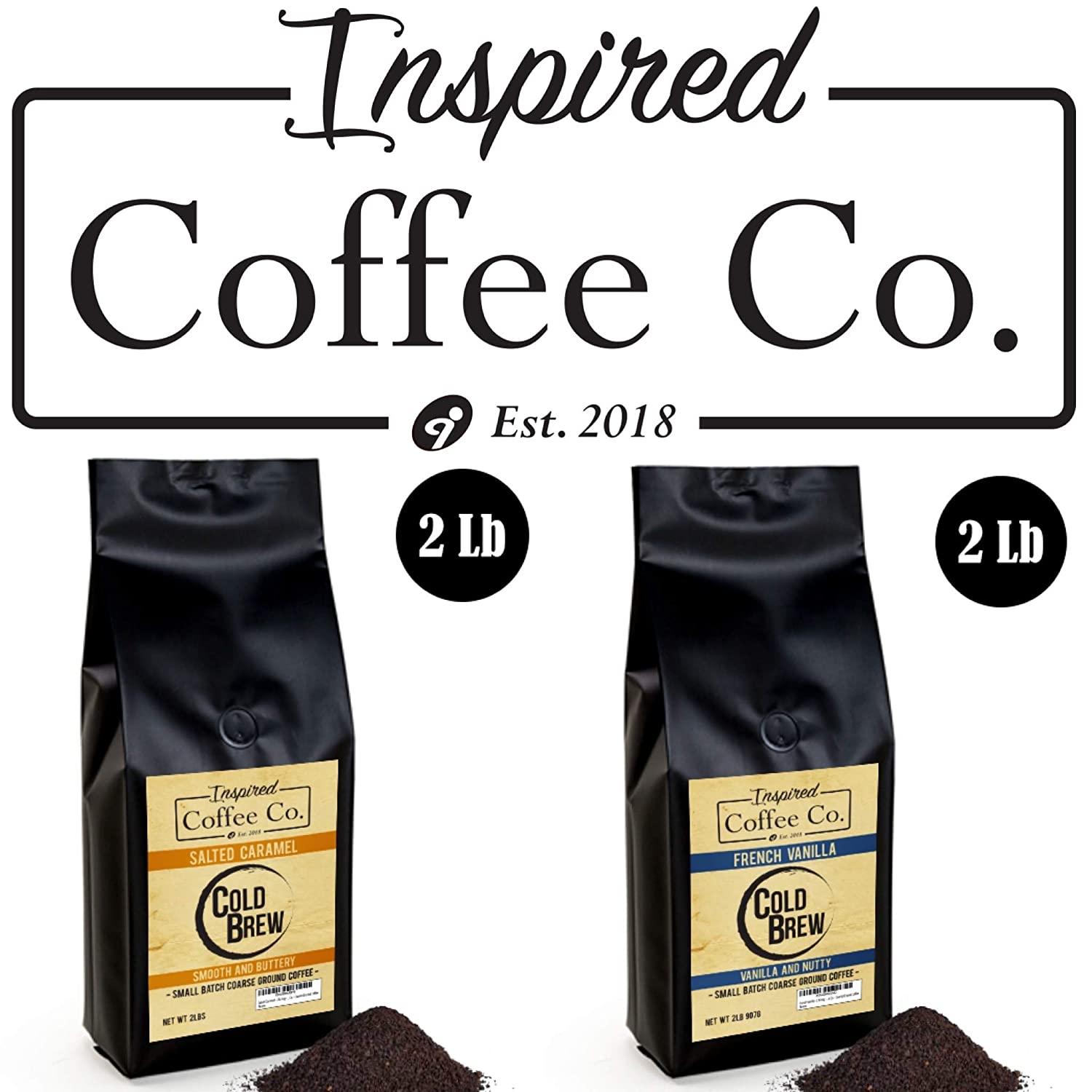Salted Caramel 2lb Flavored Cold Brew Coffee Grounds Inspired Coffee Co