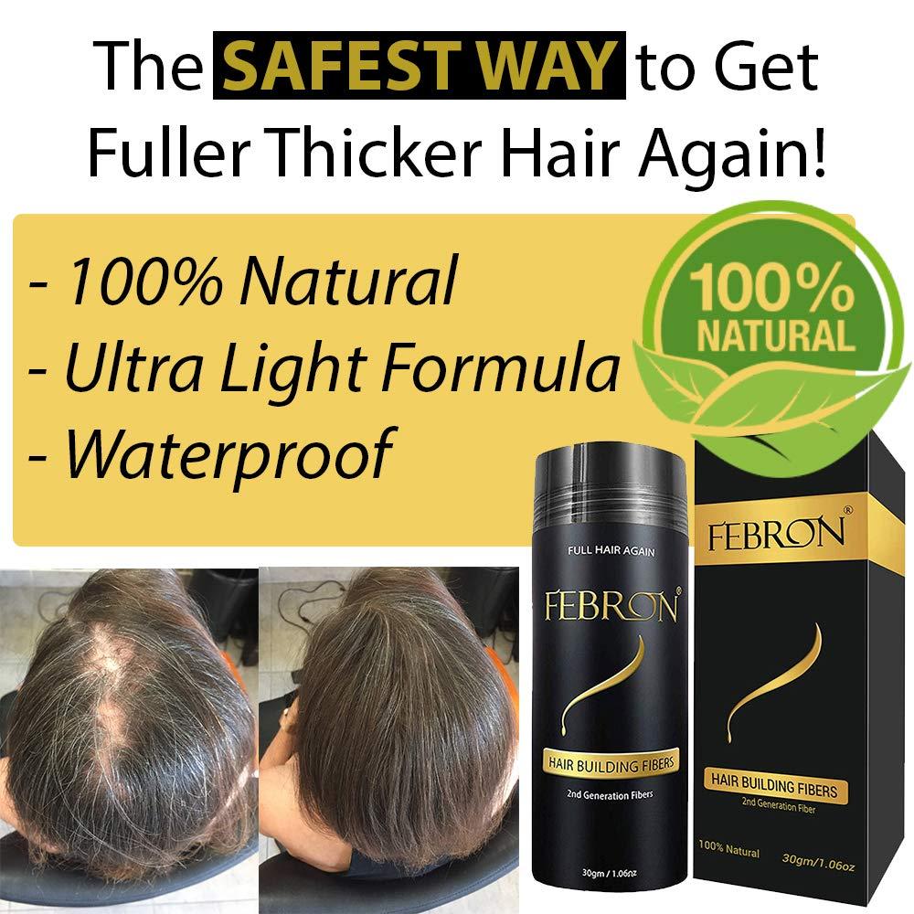 FEBRON Hair Fibers For Thinning Hair DARK BROWN For Women & Men Hair