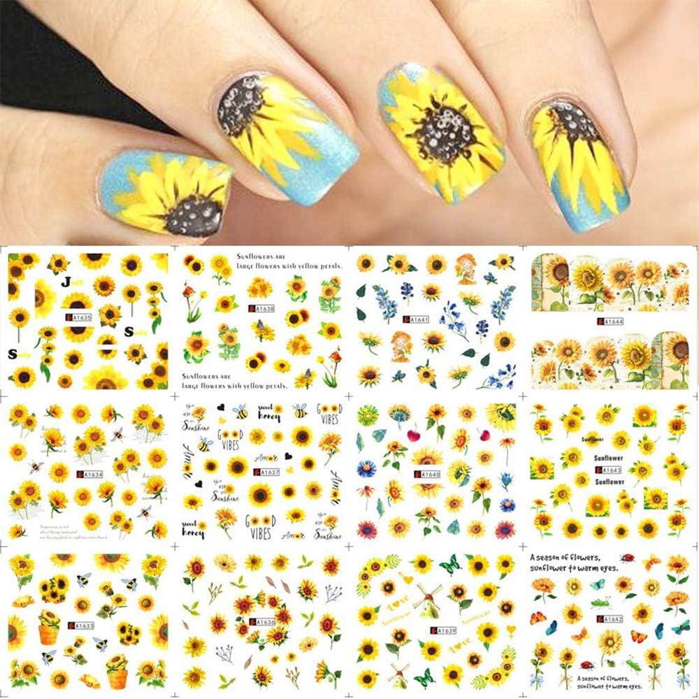 Nail Water Decals Summer Spring Flowers Leaf Nail Stickers DIY Nail Art  Decals | eBay