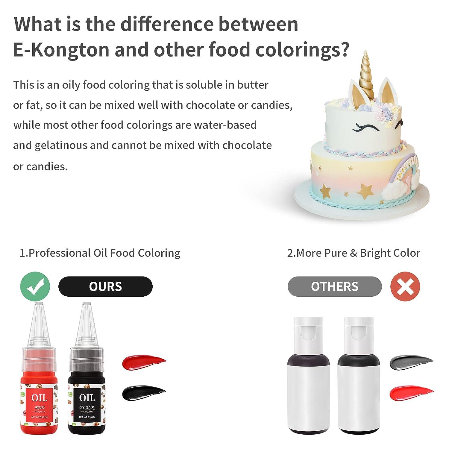 Oil Based Food Coloring Chocolate, 10 Colors Candy Coloring for Chocolate Candy Melts, EKongton