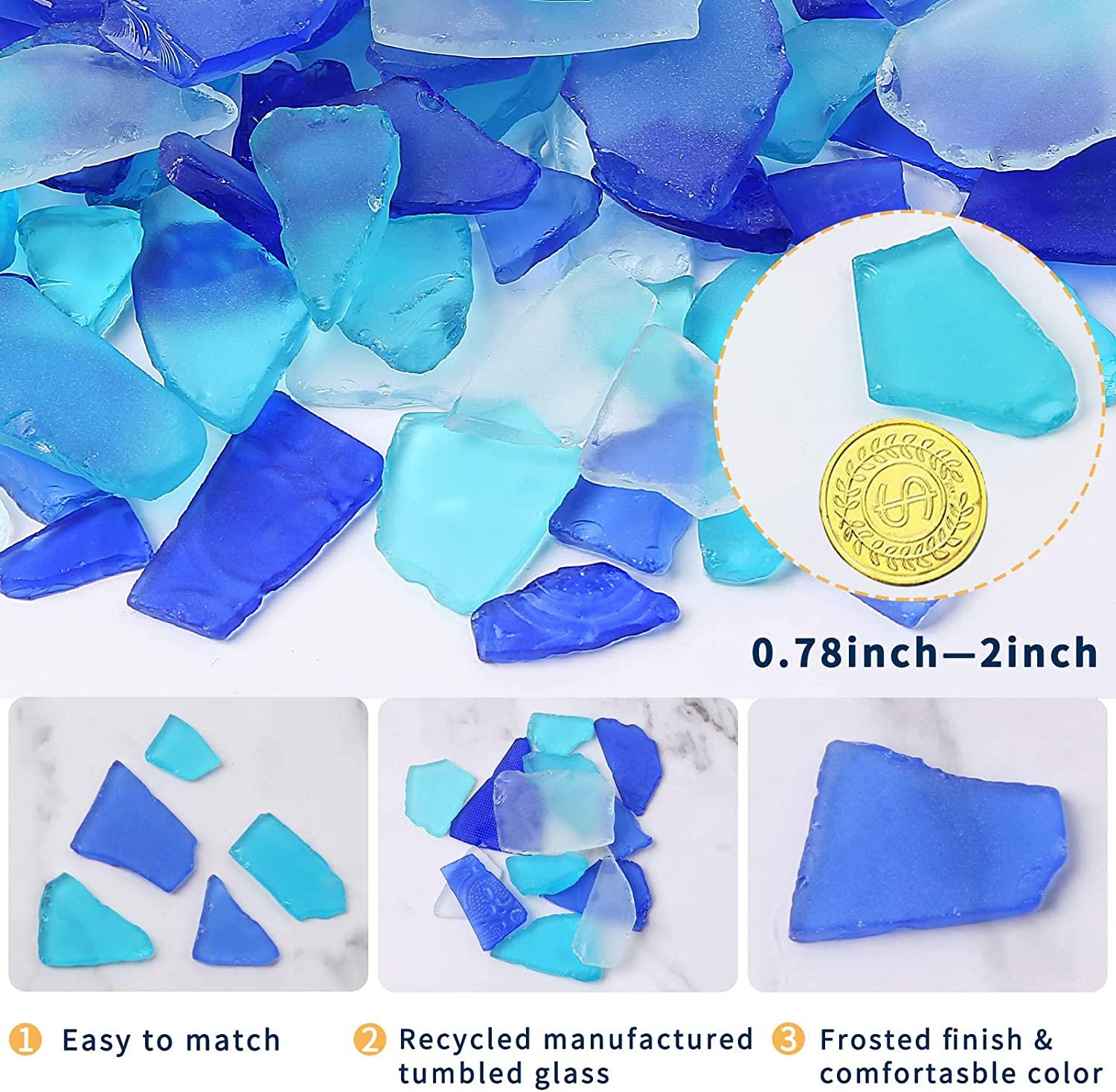 Sea Glass for Crafts - Decorative Frosted Seaglass Pieces - 16oz