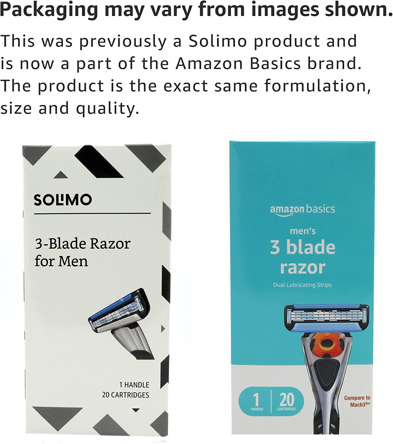 Amazon Basics 3-Blade MotionSphere Razor for Men with Dual Lubrication ...