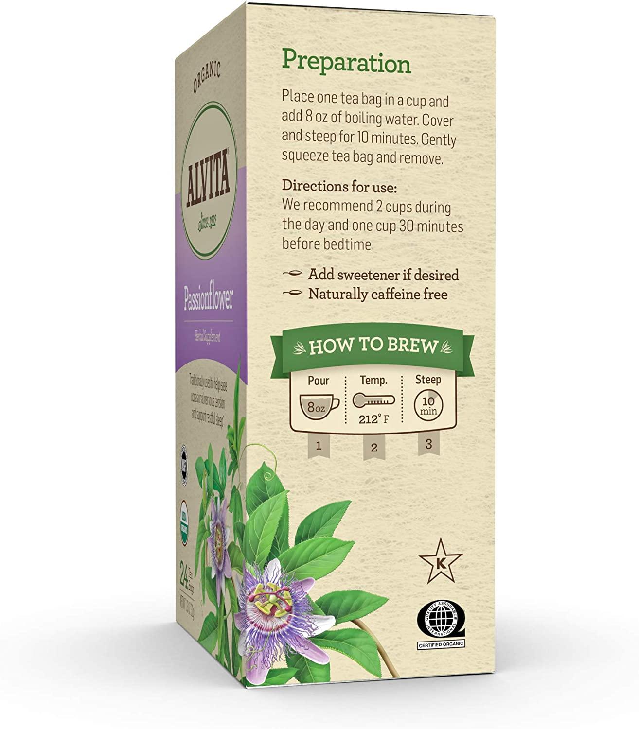 Alvita Organic Passionflower Tea 24 Count Herbal Relaxation Tea