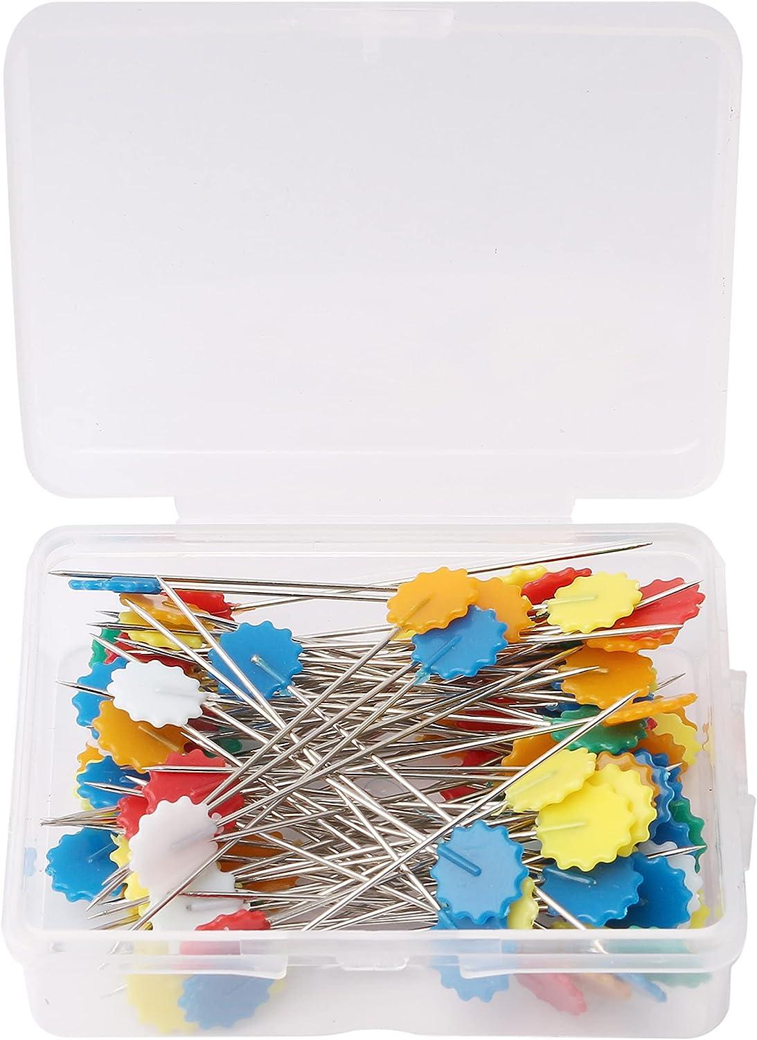 EXCEART 200pcs Sewing Pins Sewing Straight Handicraft Cloth Quilting Flower  Headpins Practical Sewing Flat Flower Handwork Sewing BLM Pin Flat Sewing