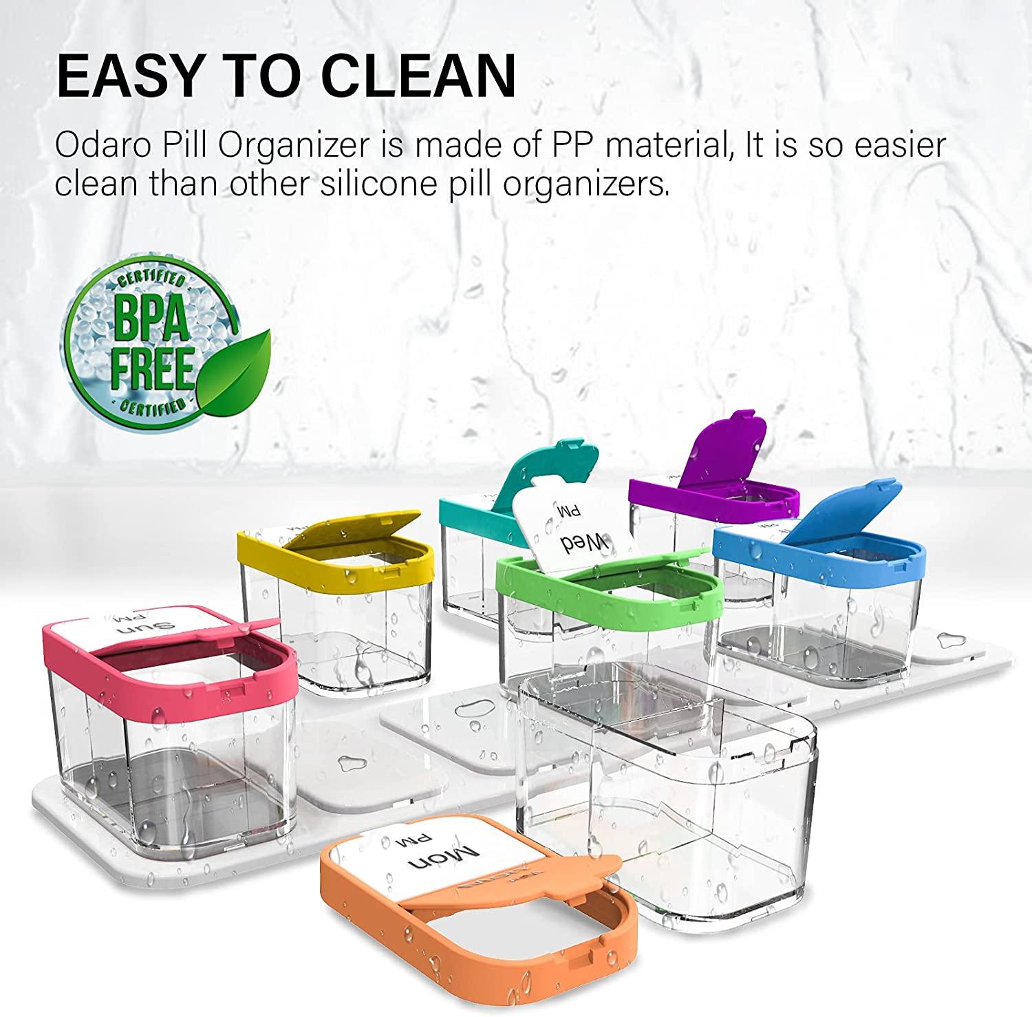 Odaro Extra Large Weekly Pill Organizer 2 Times a Day AM PM Pill Box