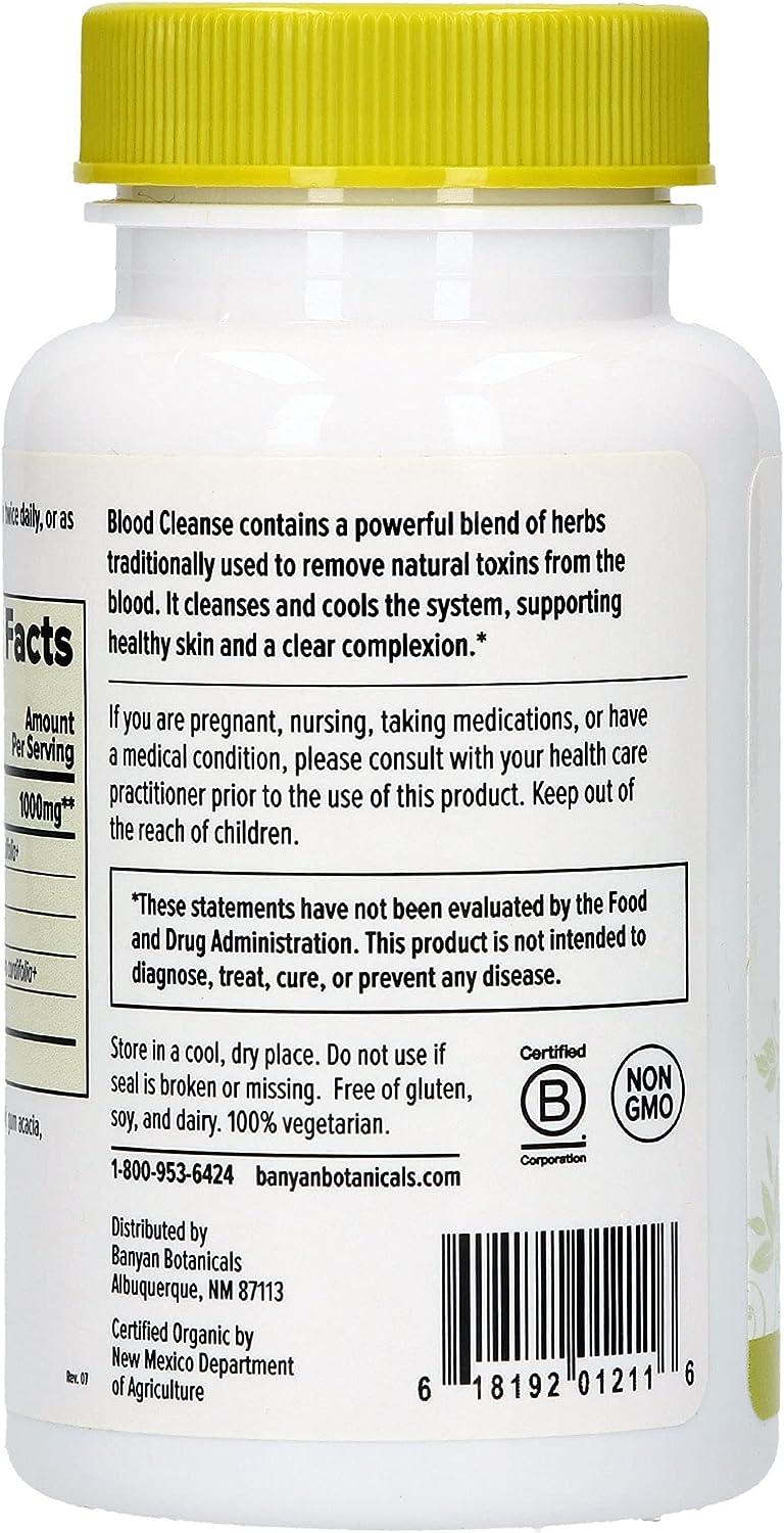 Banyan Botanicals Blood Cleanse Tablets Organic Supplement with