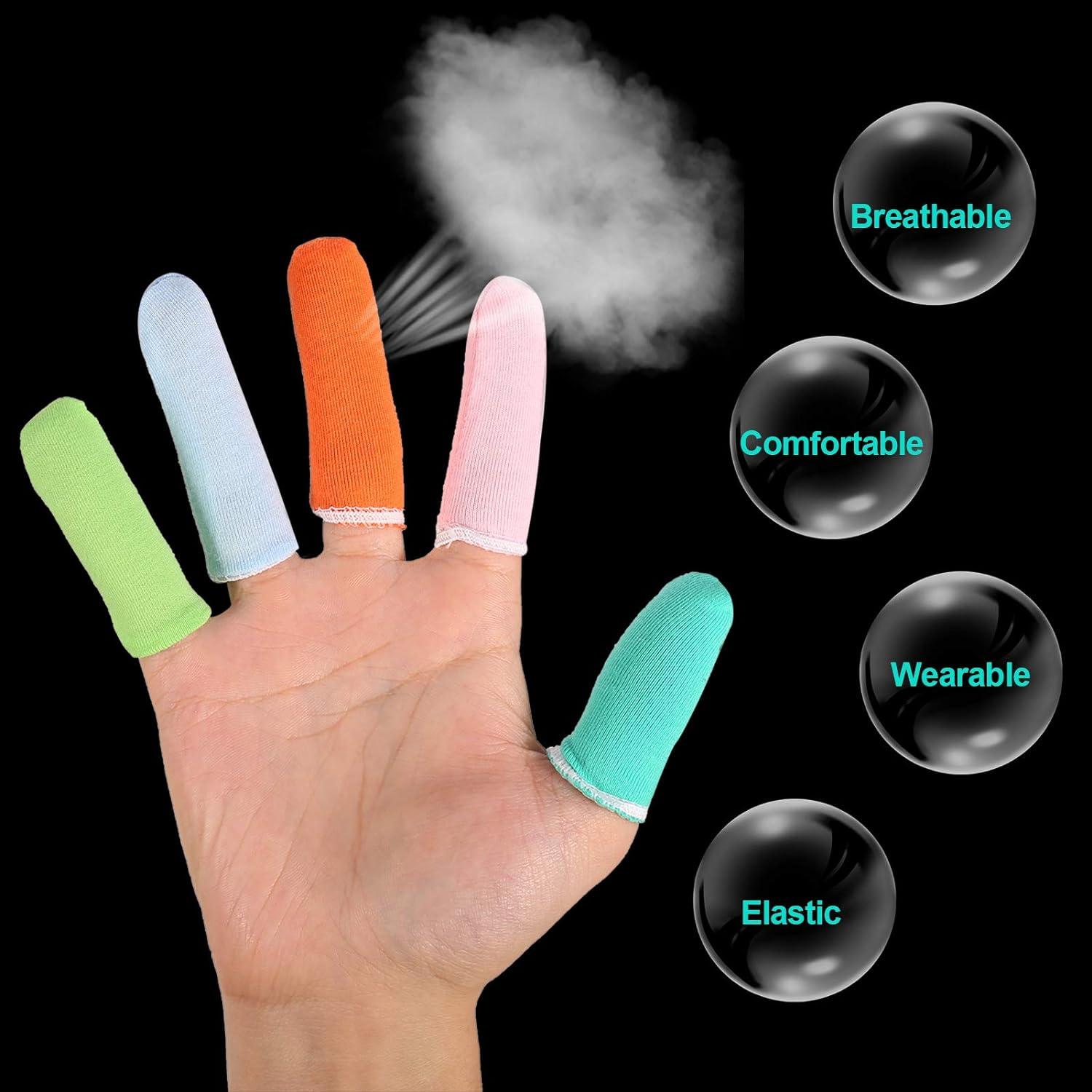 AKlamater 60PCS Finger Cots Protective Fabric Finger Gloves