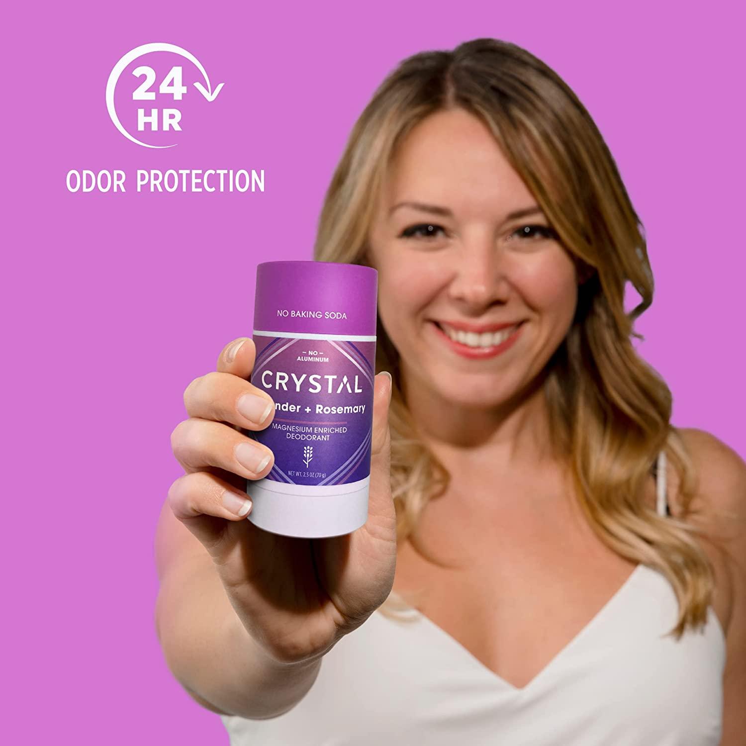 Crystal Body Deodorant Magnesium Enriched Lavender & Rosemary 2.5 oz