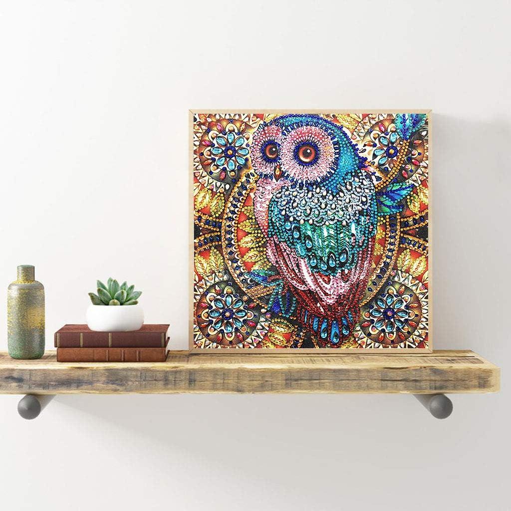 Diamond Painting Deutschland - Diamond Painting Picture, Owl, Rhinestone  Diamonds, Approx. 24x24cm, Partial Picture, Well Suited For Beginners.