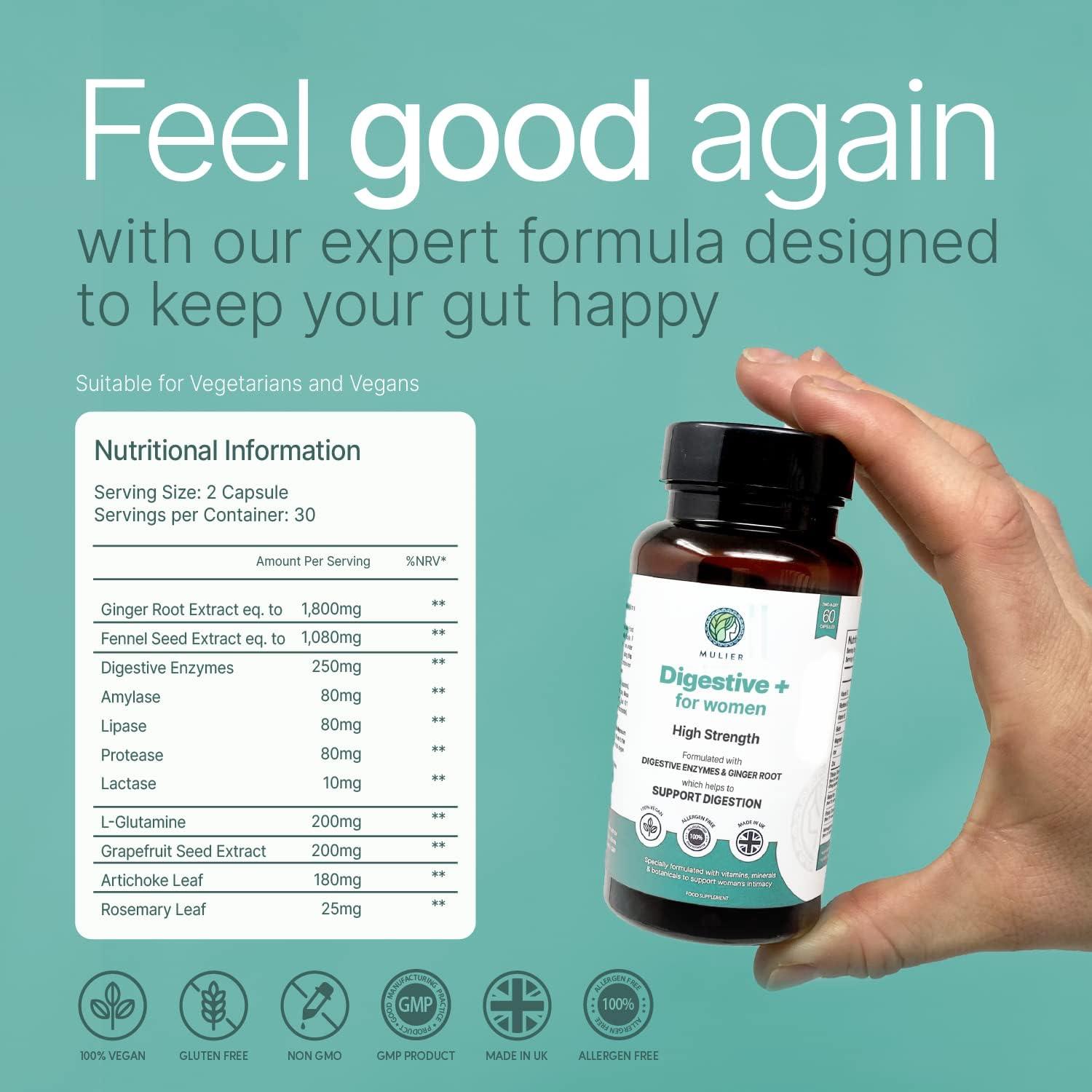 Menopause Bloating Relief 10 Active Ingredients + Digestive Enzymes