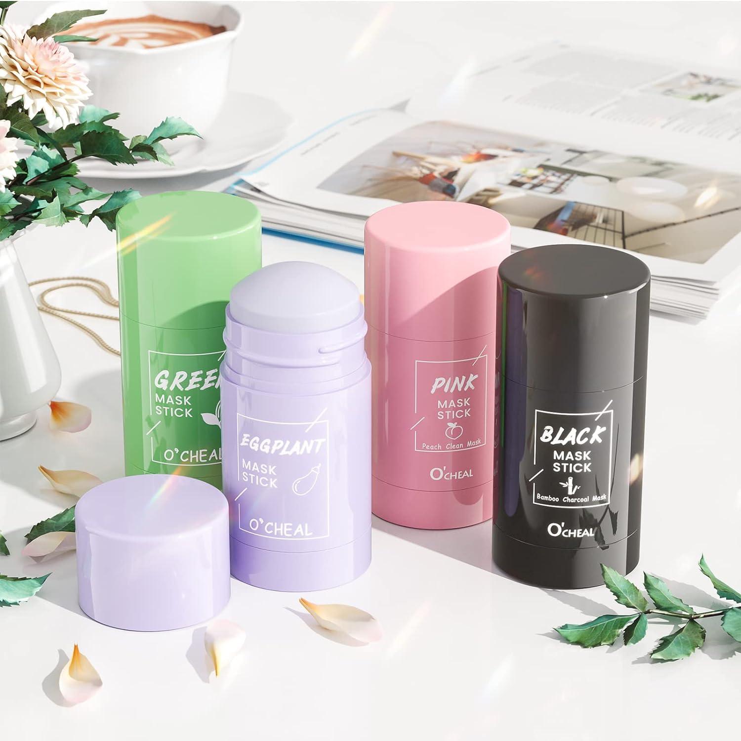 Poztl 4 Pack Mask Stick Set - Green Tea, Bamboo Charcoal