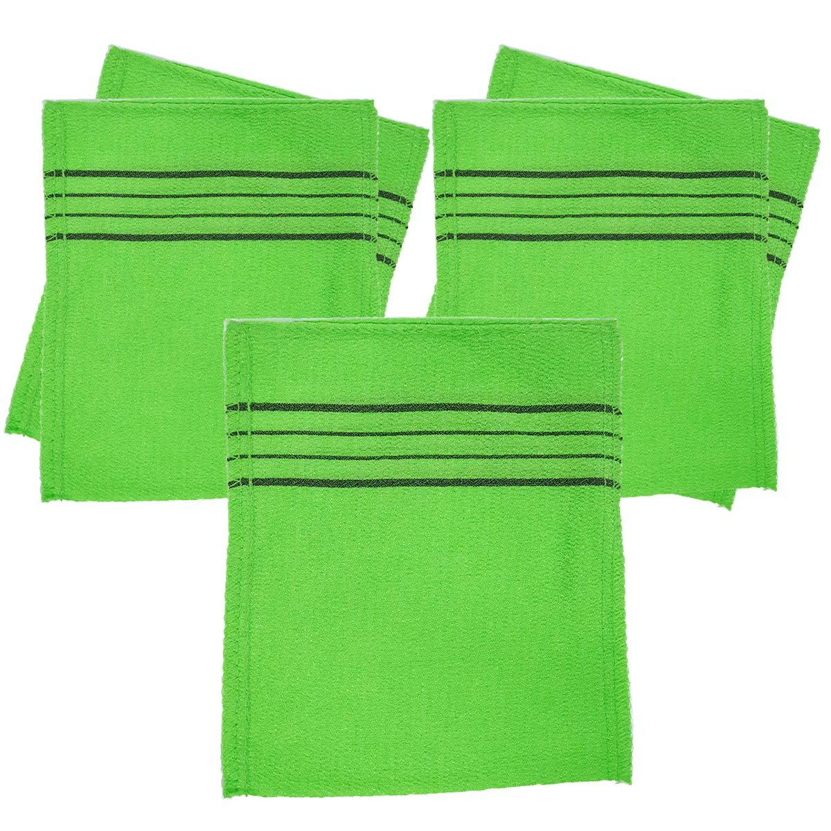 Korean Exfoliating Bath Washcloth (Green)_5pcs