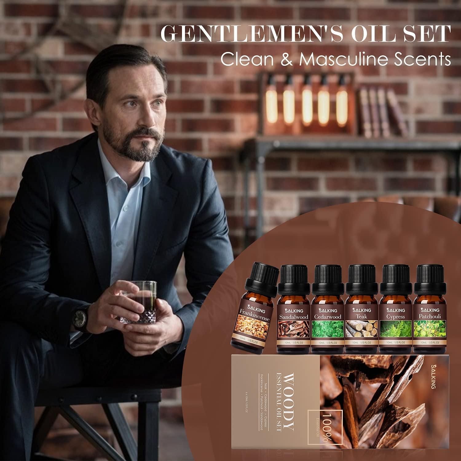 Essential Oils Set for Men, 6x10ml Manly Fragrance Oils for
