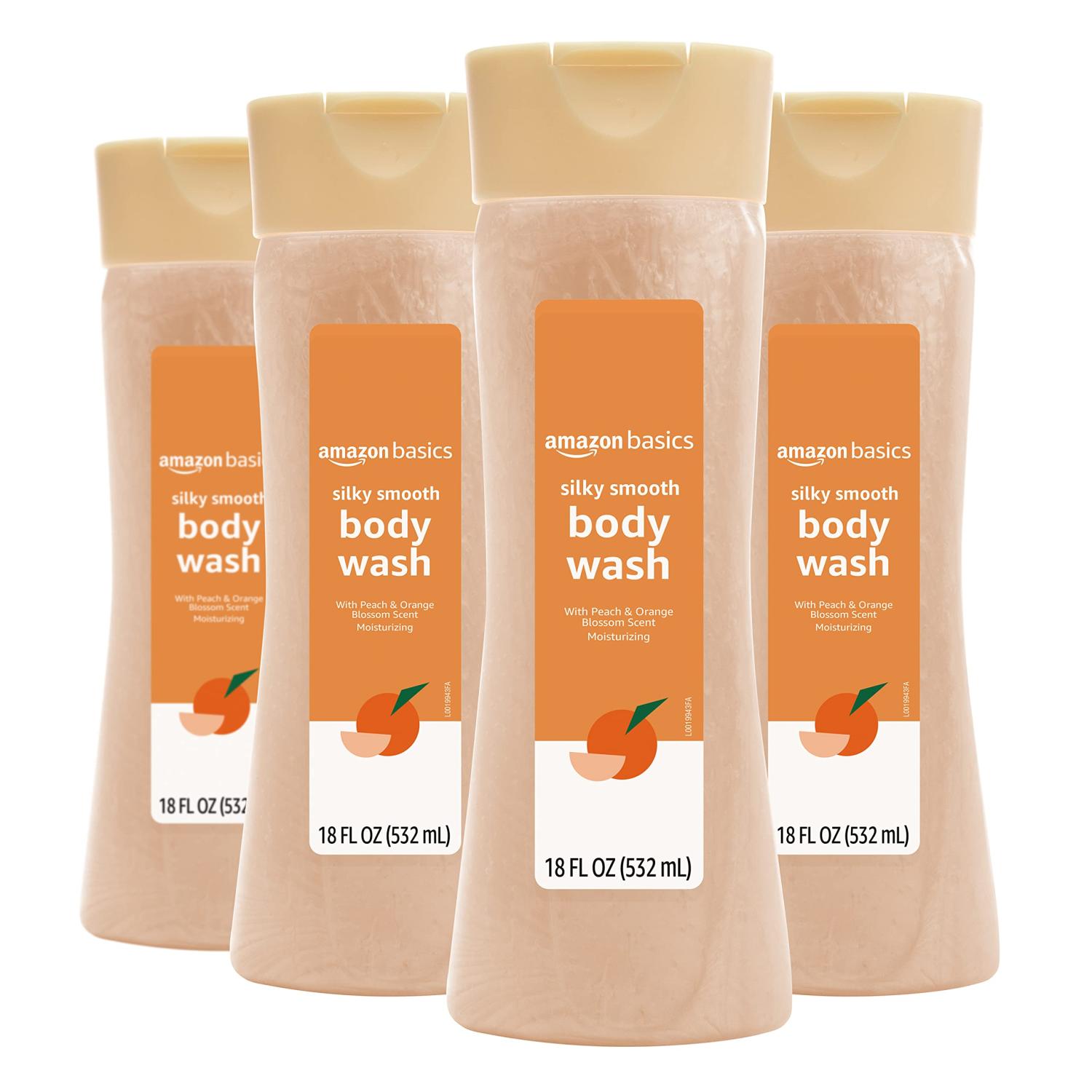 Amazon Basics Silky Smooth Body Wash, Peach and Orange Blossom Scent