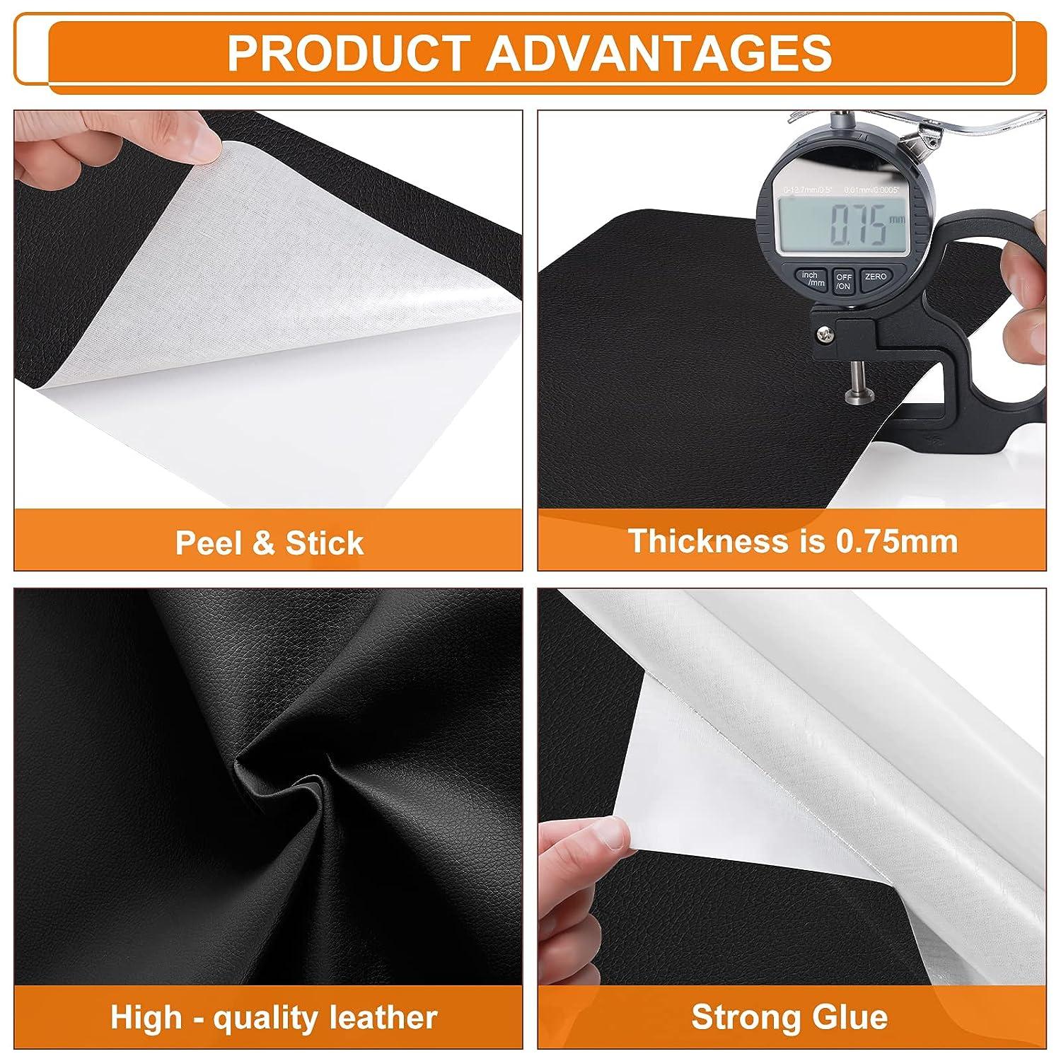 Leather Repair Tape Patch - 4 x 63 inch Leather Repair Patch Self Adhesive  Vinyl Repair Tape - Furniture Leather Repair Kit for Car Seats Couches  Jackets Sofas Handbags Black 4x63 inch Black