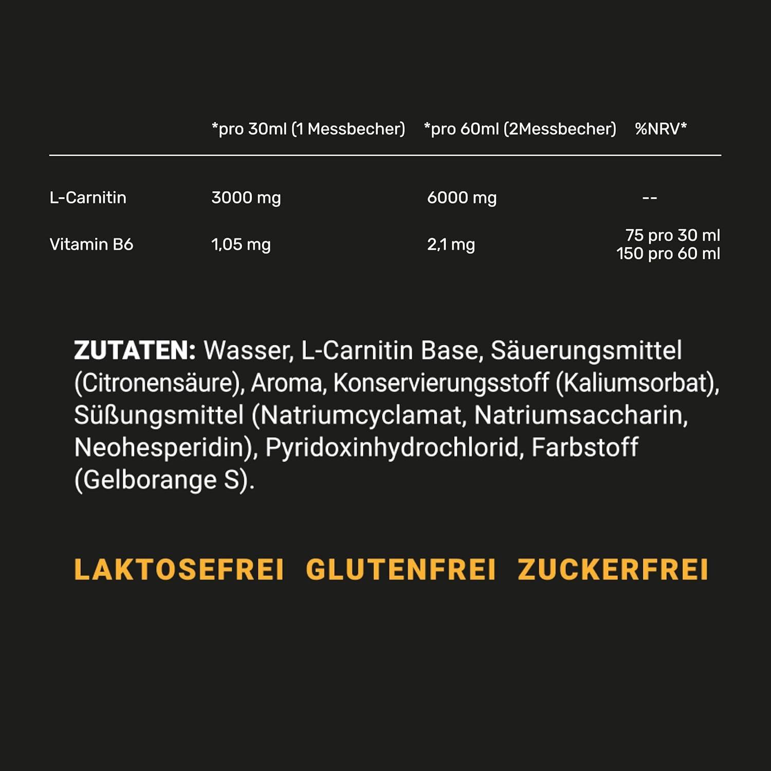 is 6000 mg of l carnitine too much L-Carnitine 6000 Liquid (1000ml) - High-Dose 6000mg Amino Workout Drink -  Vegan - Delicious Orange Flavor - Wehle Sports | Buy Now with Express  International Delivery