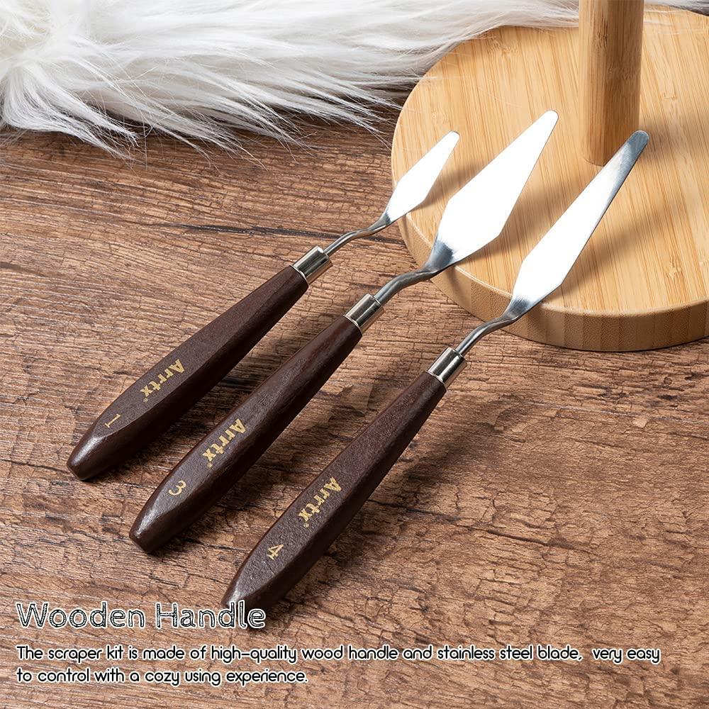 5 Pieces Painting Knives Stainless Steel Spatula Palette Knife Oil Painting  Accessories Color Mixing Set for Oil 