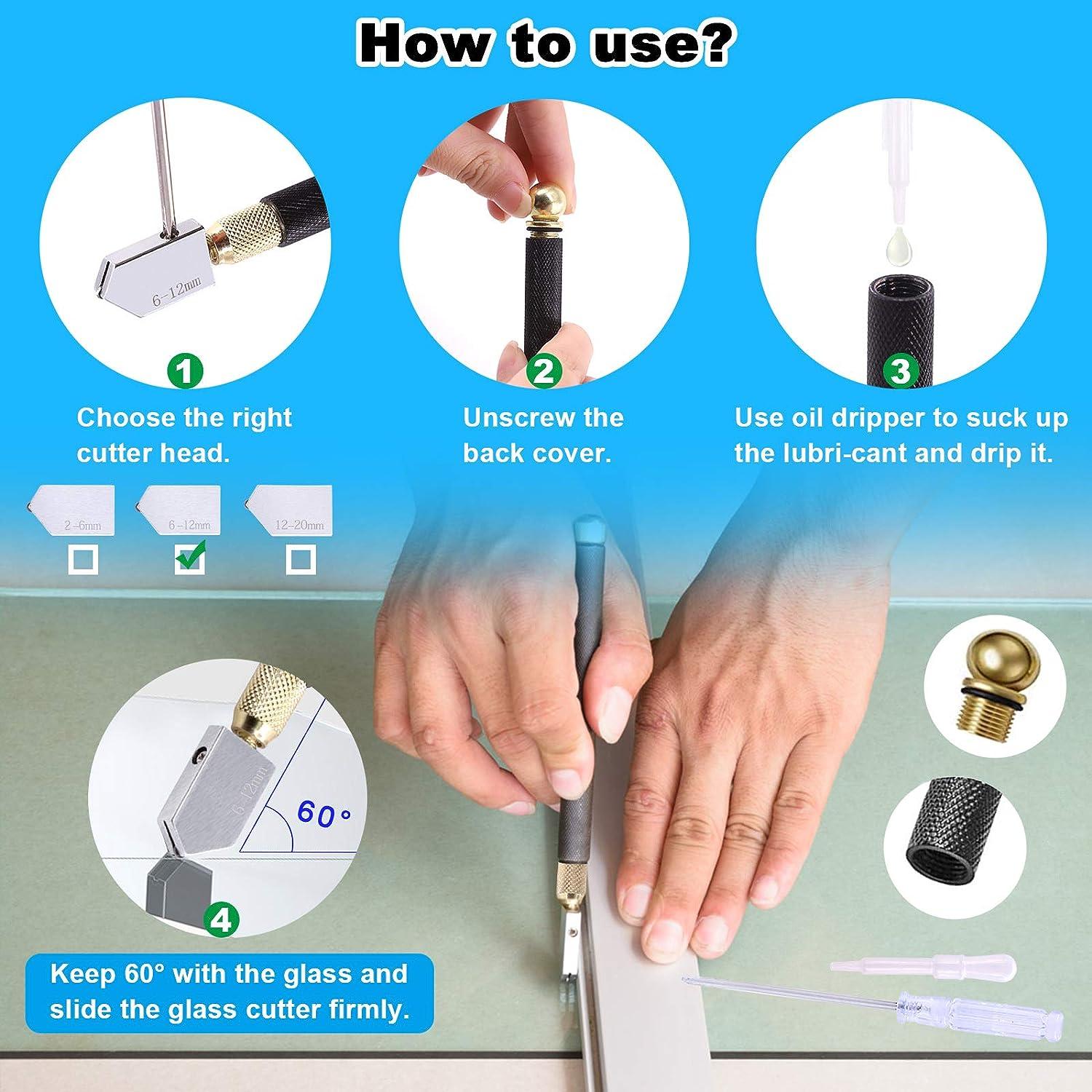 DIY Stained Glass Cutter Tool for Mirror 2 mm - 20 mm Pencil Style