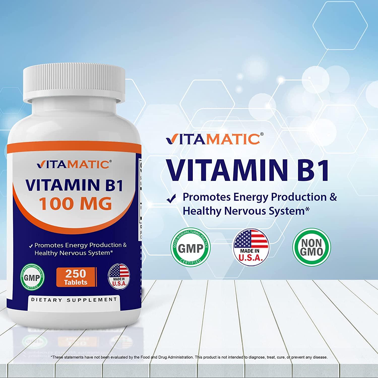 Vitamatic Vitamin B1 (As Thiamine Mononitrate) 100 mg 250 Vegetarian