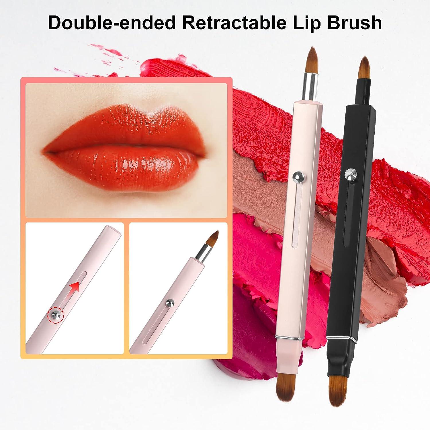 Simfree 2 Pieces Lip Brushes Retractable Lip Brush for Lipstick Double