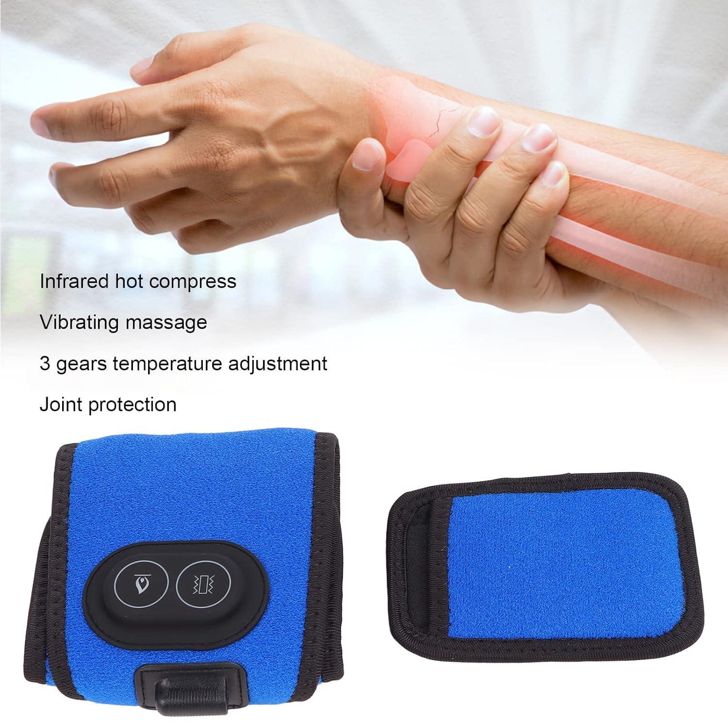 ZJchao Heated Wrist Bandage - Adjustable Pain Relief 3 Temperature Levels &  6 Massage Levels for Arthritis Relief | Buy Now with Express International  Delivery | GoSupps.com