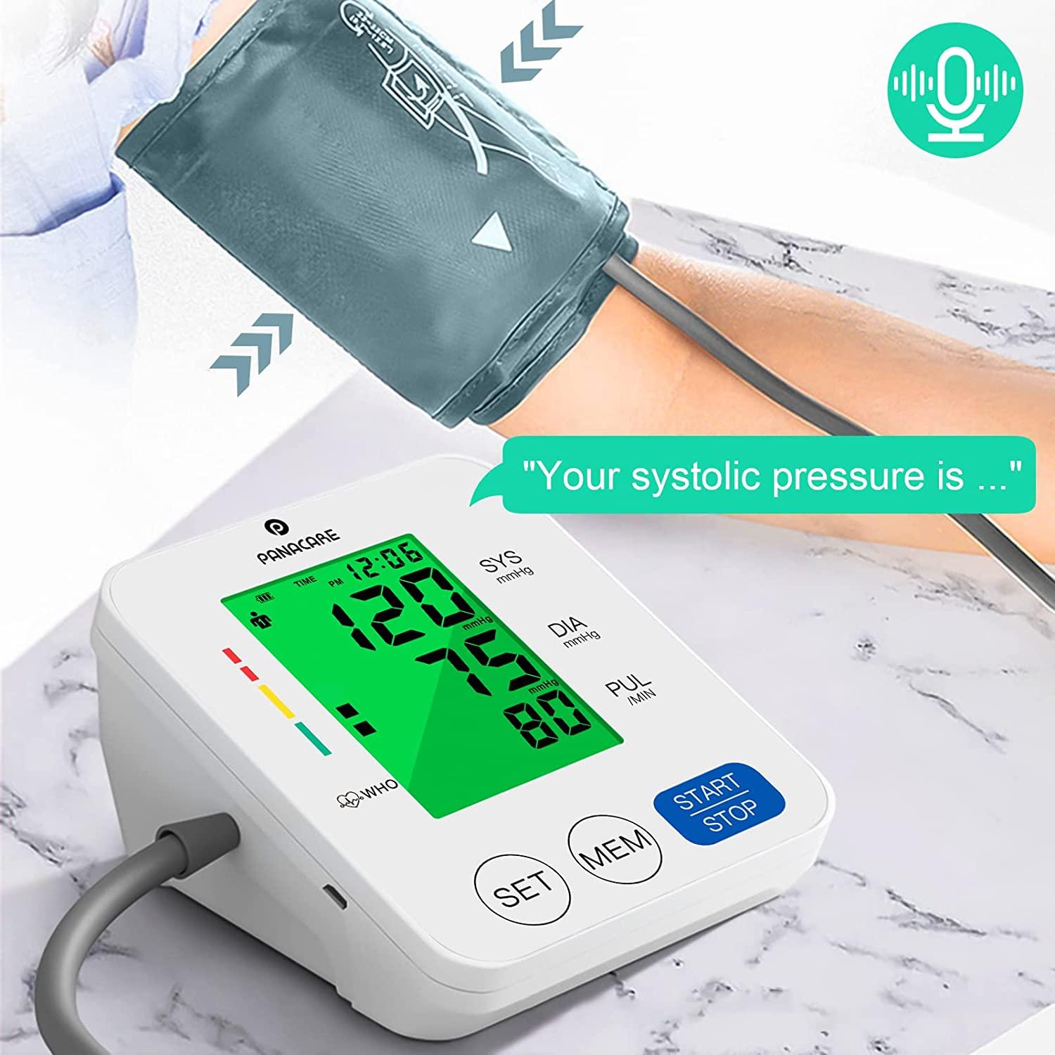 Large Cuff Easy@Home Digital Upper Arm Blood Pressure Monitor, 3-Color