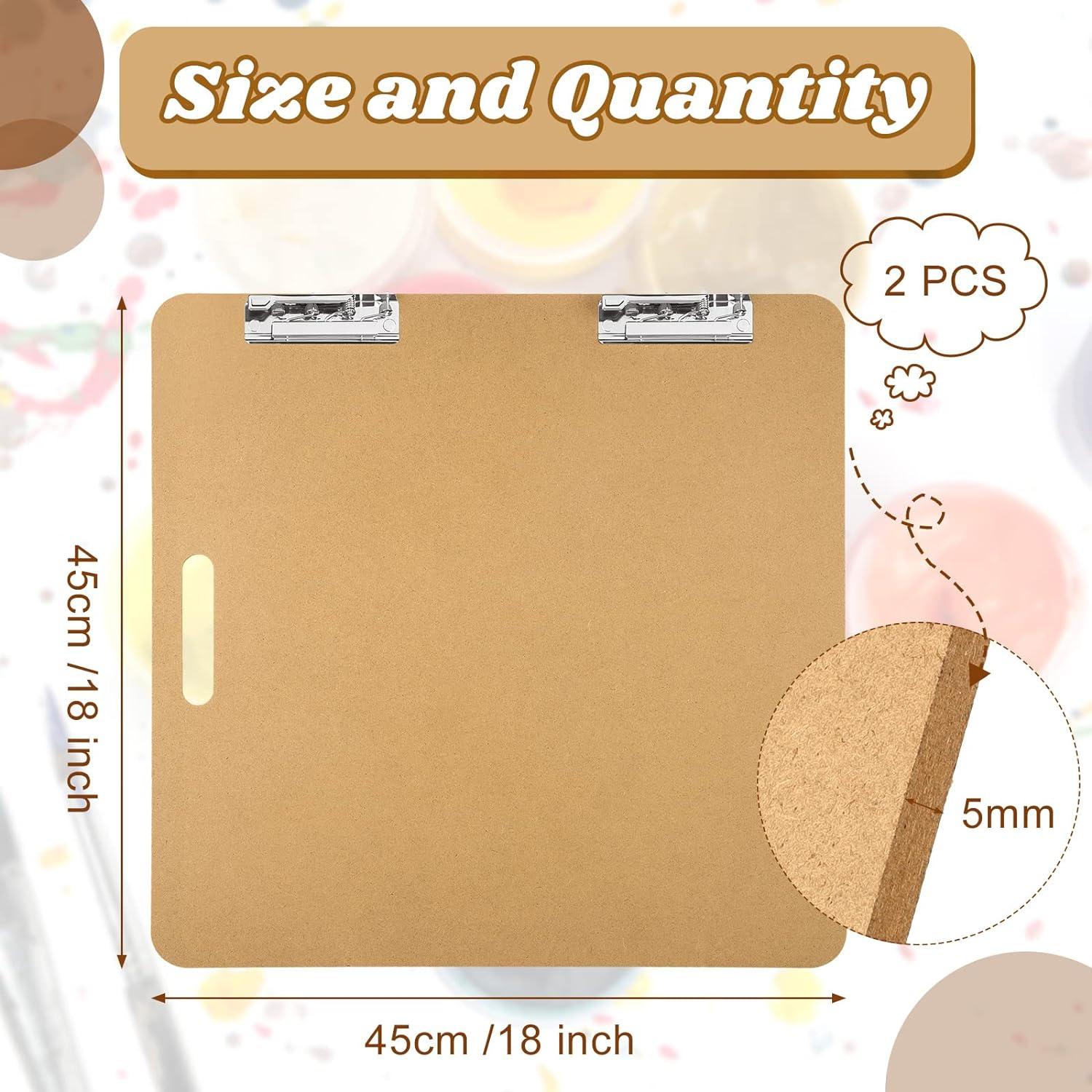 2 Pack 18 x 18 Inch Artist Sketch Tote Board MDF Drawing Board with Clips  and Handle Art Boards Supplies for Drawing Painting Classroom Studio or  Field Use