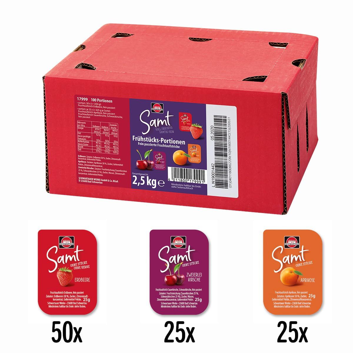 Buy Schwartau Portion Mix Box 100 x 25g Jam Shells (50 Strawberry 25 ...