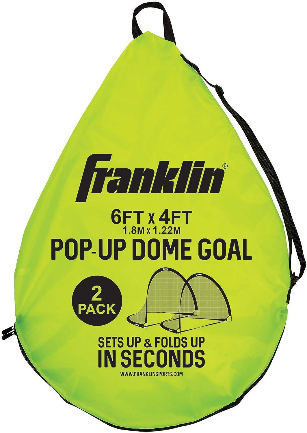 Franklin Sports Pop-Up 6' x 4' Dome Shaped Soccer Goals (2 Goals) 