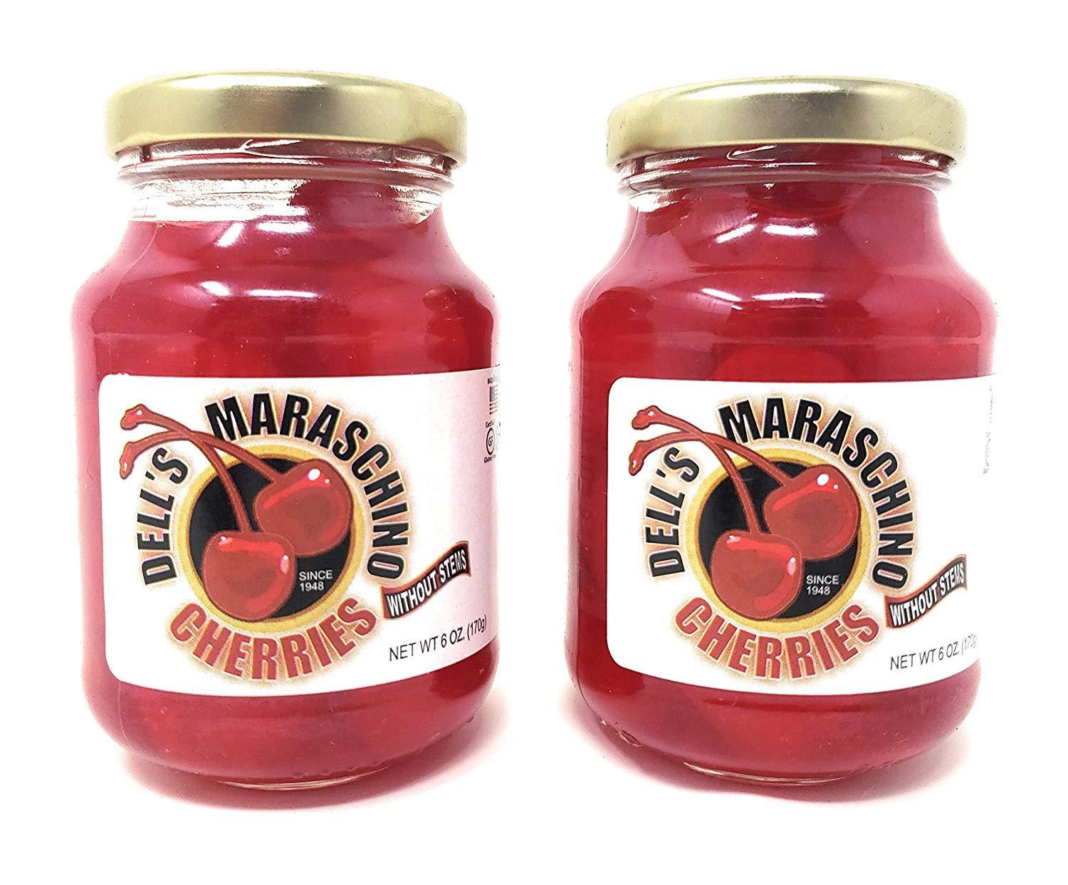 Dell's Maraschino Cherries without Stems (2 Pack, Total of 12oz)