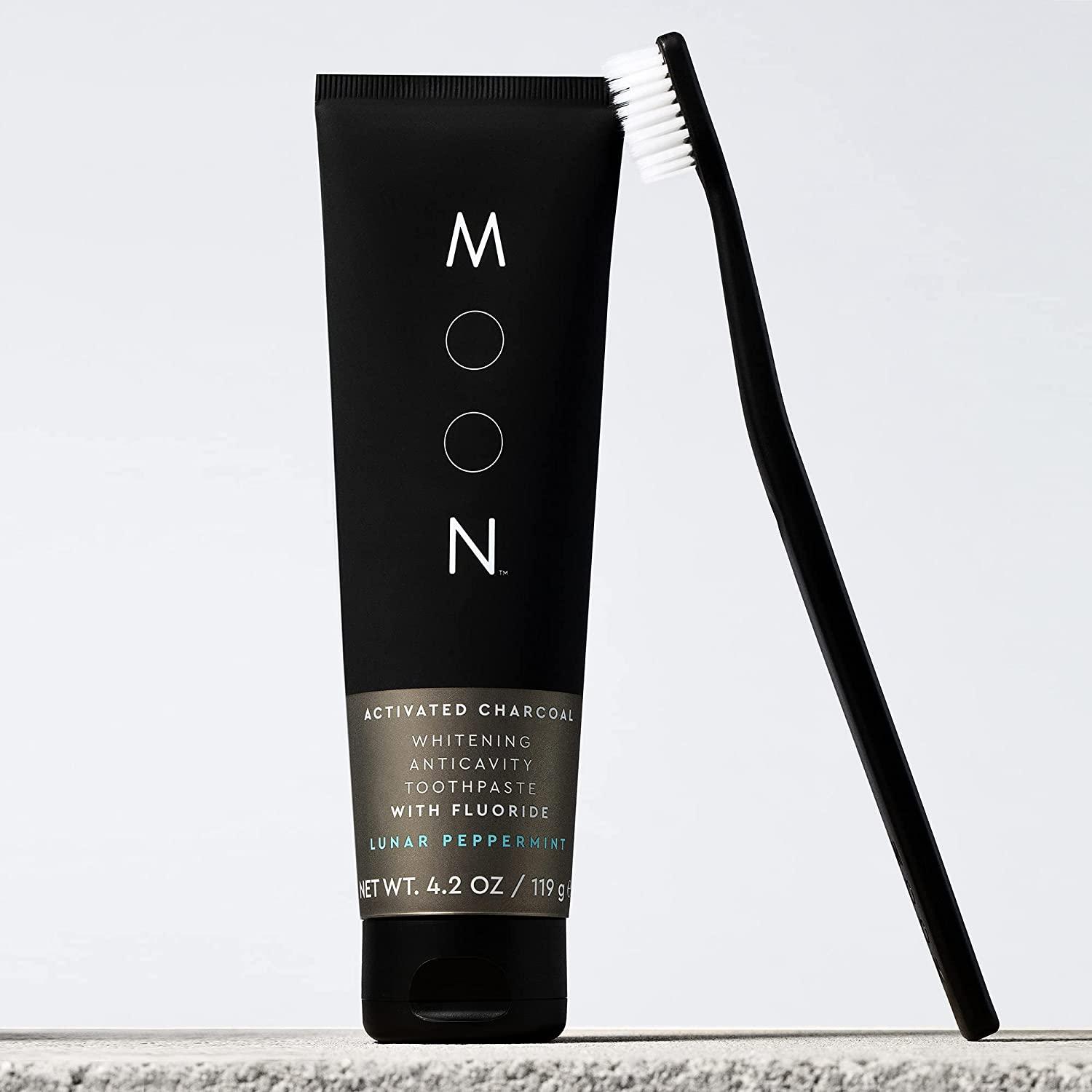 MOON Charcoal Whitening Toothpaste with Fluoride Lunar Peppermint 4.2oz