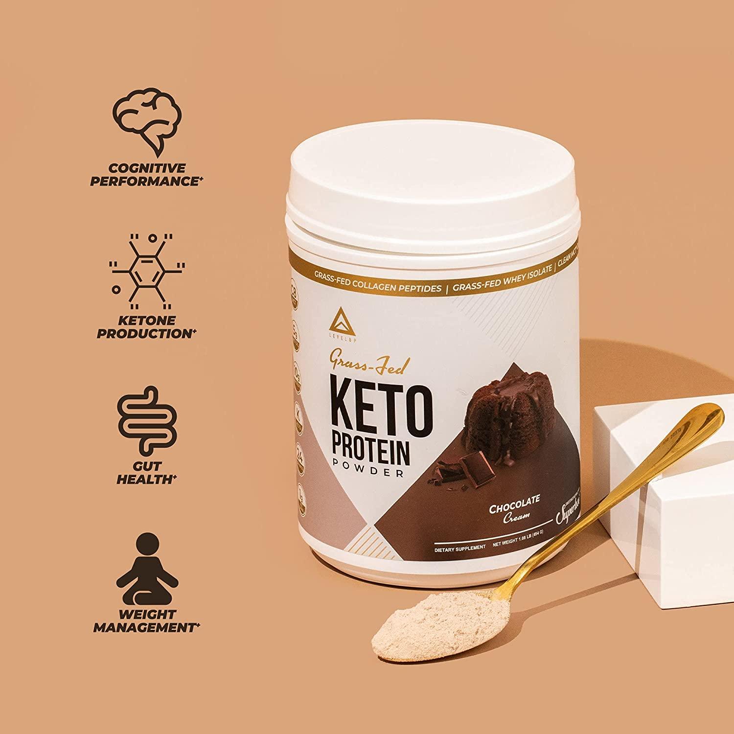 Grassfed Keto Protein Powder Collagen Peptides Pure C8 MCT Oil