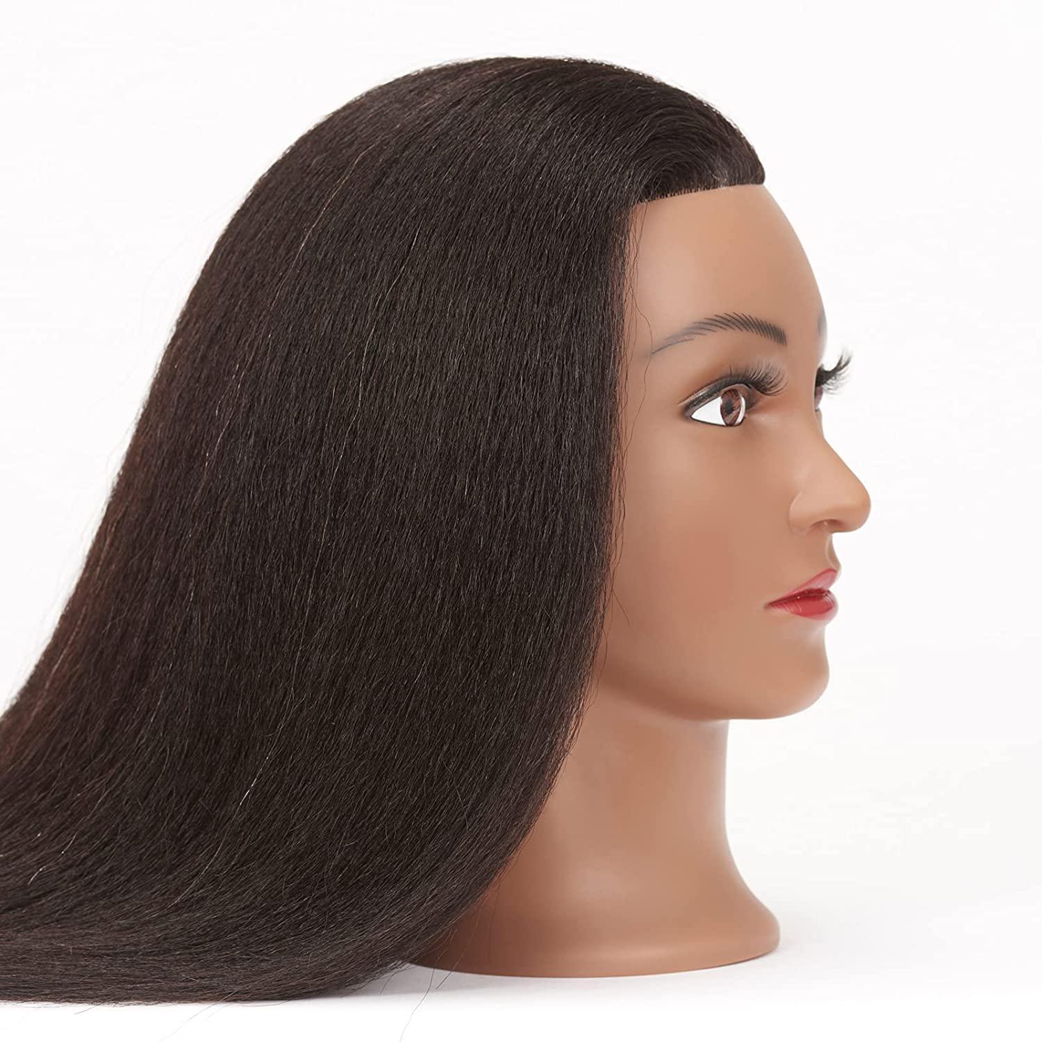 Hairginkgo 100 Real Hair Mannequin Head Hairdresser Training Black for sale  online