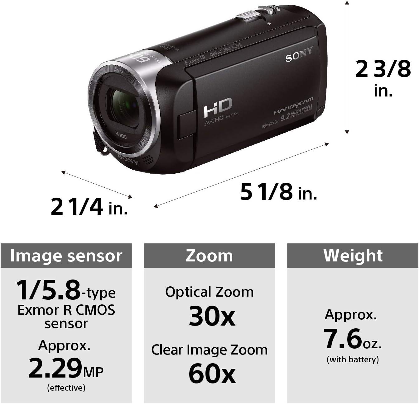 Sony HDRCX405 Handycam Camcorder Full HD Video Recording (Black