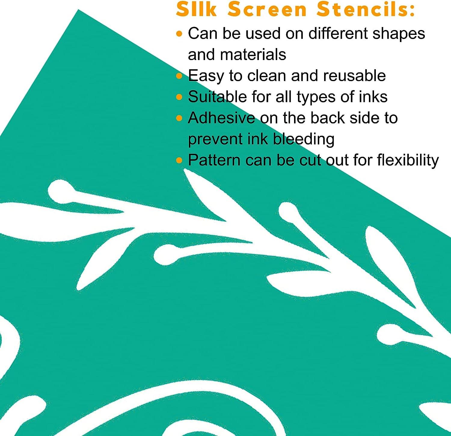 BOOLOOEN Silk Screen Stencils Self-Adhesive Stencils Can be Applied Using  on Chalkboard, Home Decor Adhesive Silkscreen, Reusable Silk Screen  Stencil