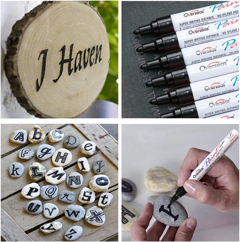 Black Paint Markers Pens - Single color 6 Pack Permanent Oil Based Paint  Pen Medium Tip Quick Dry and Waterproof Marker for Rock Wood Fabric Plastic  Canvas Glass Mugs Canvas Glass
