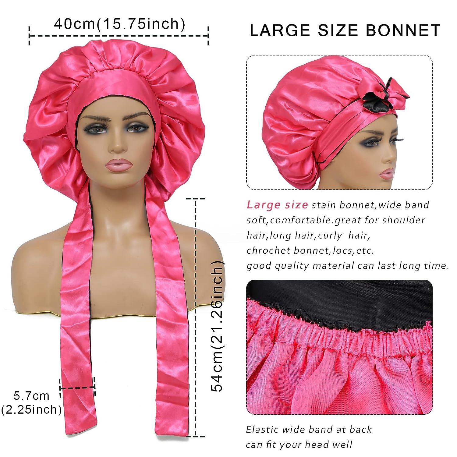 Satin Bonnet for Curly Hair Sleeping Adjustable Silk Sleep Cap