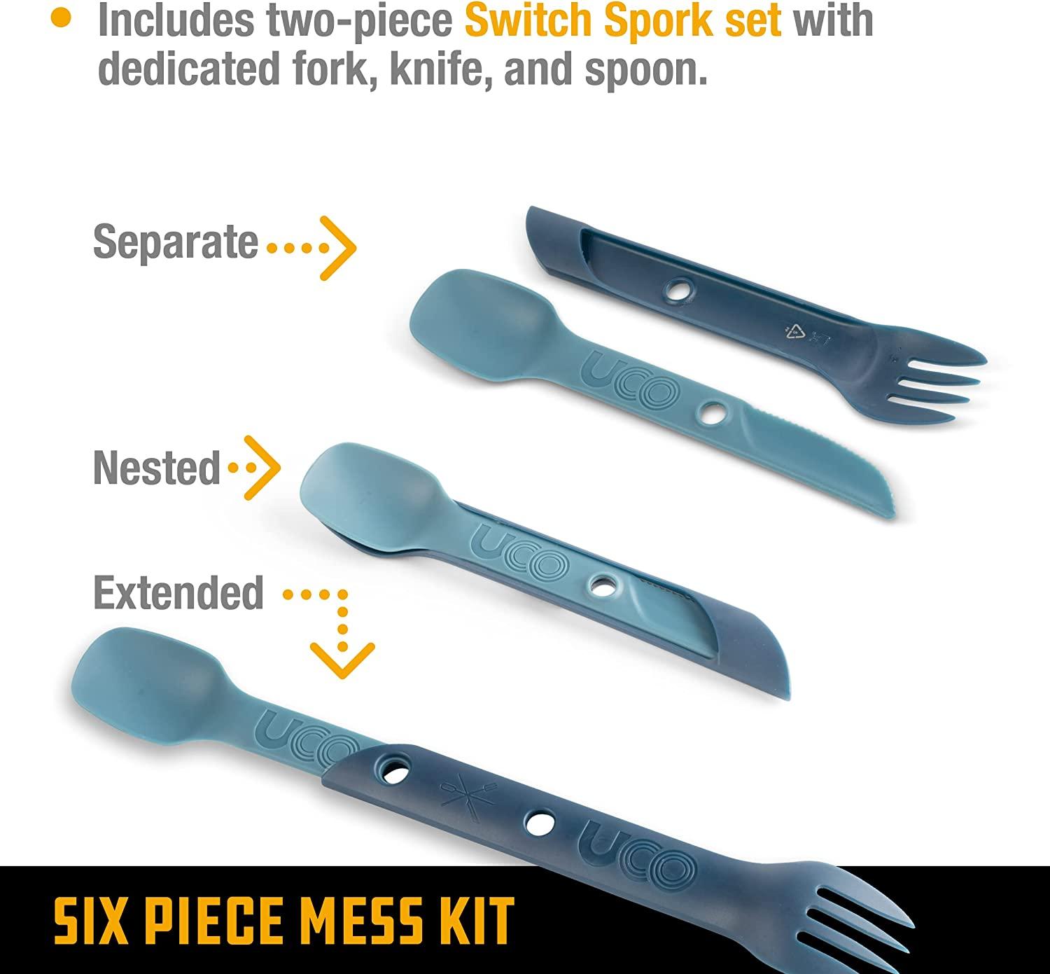 UCO 4-Piece Camping Mess Kit avec Bol, Assiette et Burundi