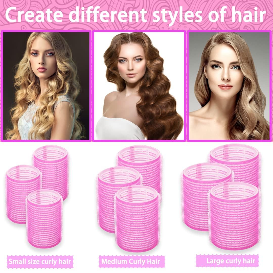 TINGIC Hair roller set 18 pcs,Jumbo Hair Curlers Rollers with Clips