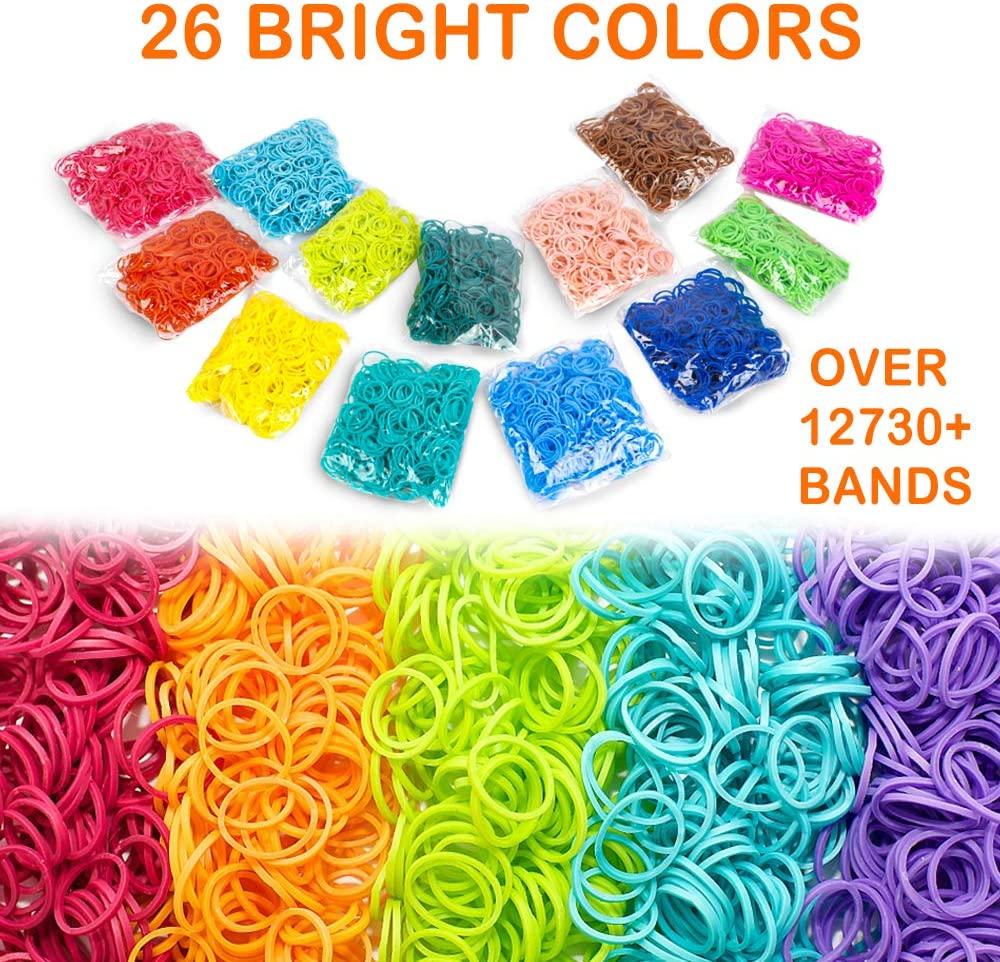 S Clips Rubber Band Clips,500 Pieces Colorful Loom Rubber Band