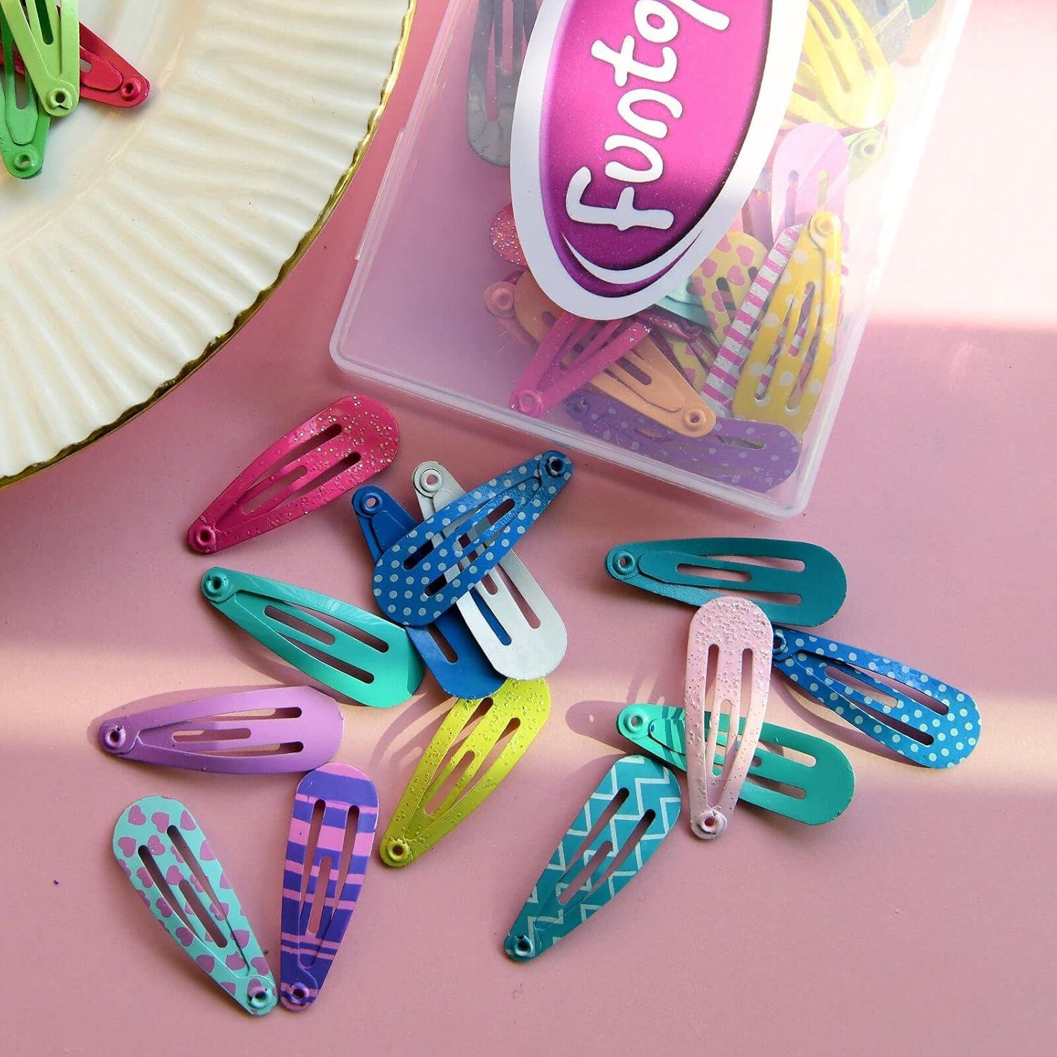 Girls Hair Clips, Funtopia 60 Pcs Non Slip Metal Snap Hair Clips For Little Girls Kids Teens Women, Candy Color Barrettes Hair Accessories (Solid - View #9