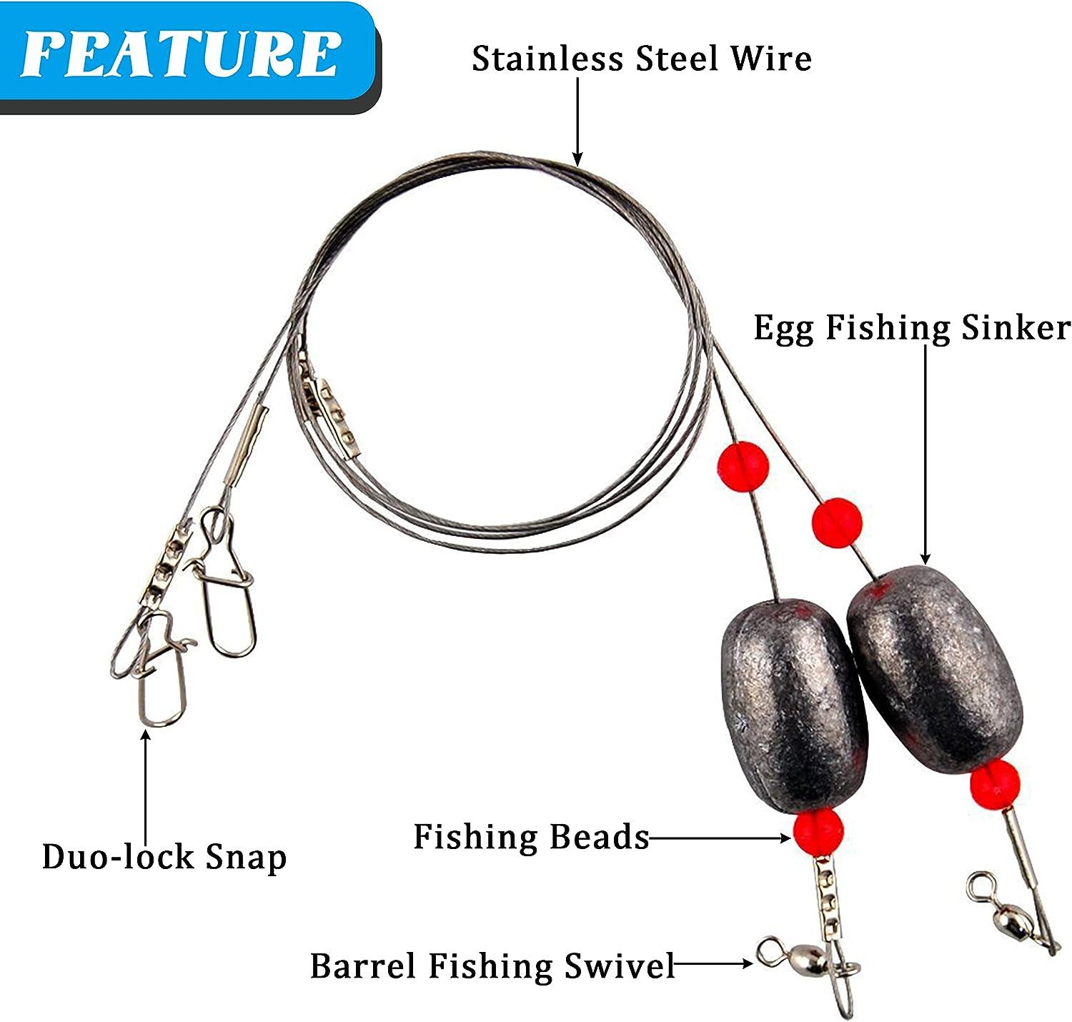 Fishing Egg Sinker Rigs Catfish Rig Ready Rigs with Sinker Jetty Rig