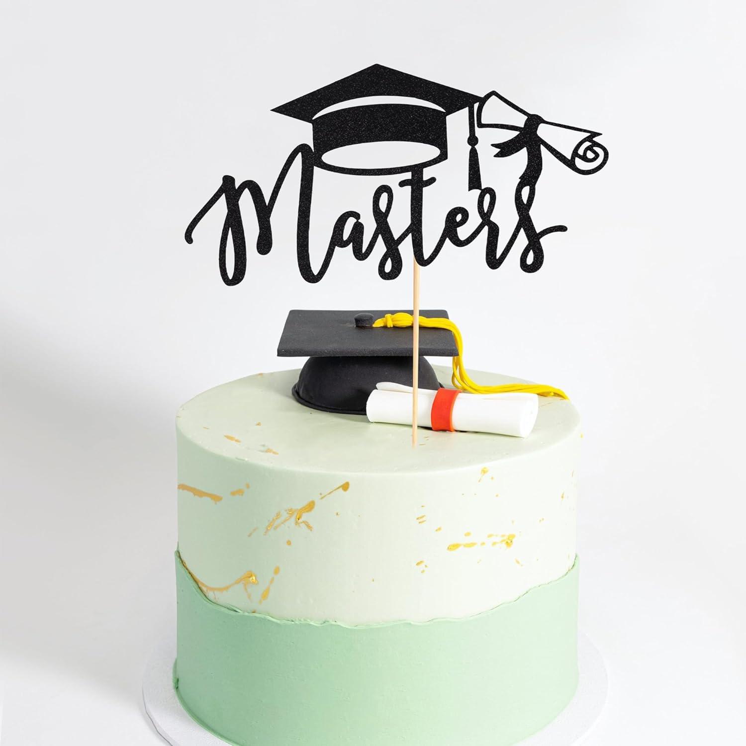 Arthsdite 1Pc Masters Cake Topper 2024 Graduation Cake Topper Congrats