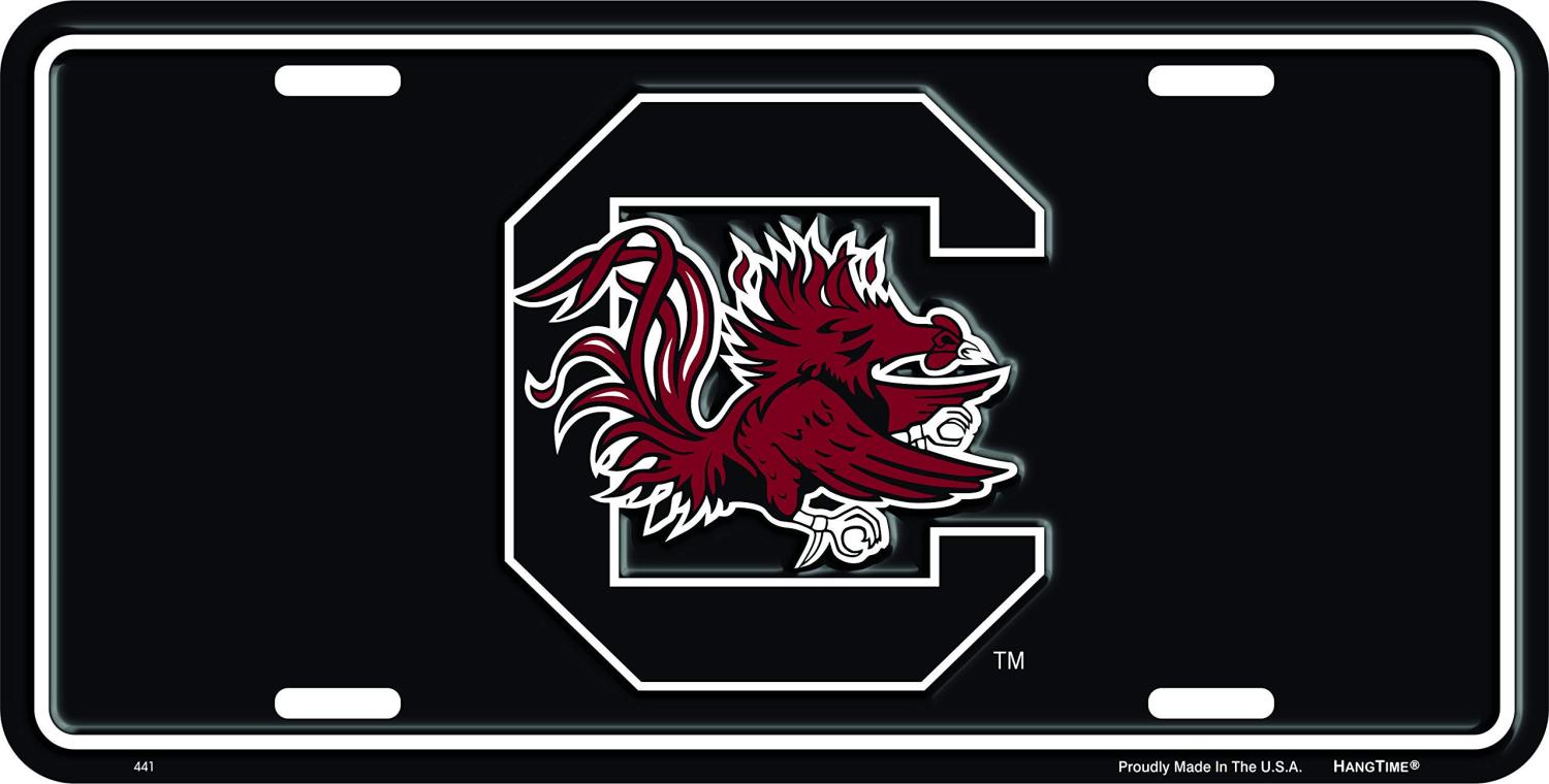 South Carolina Gamecocks Black Mirrored License Plate - Laser Engraved Acrylic Tag (Made In USA)