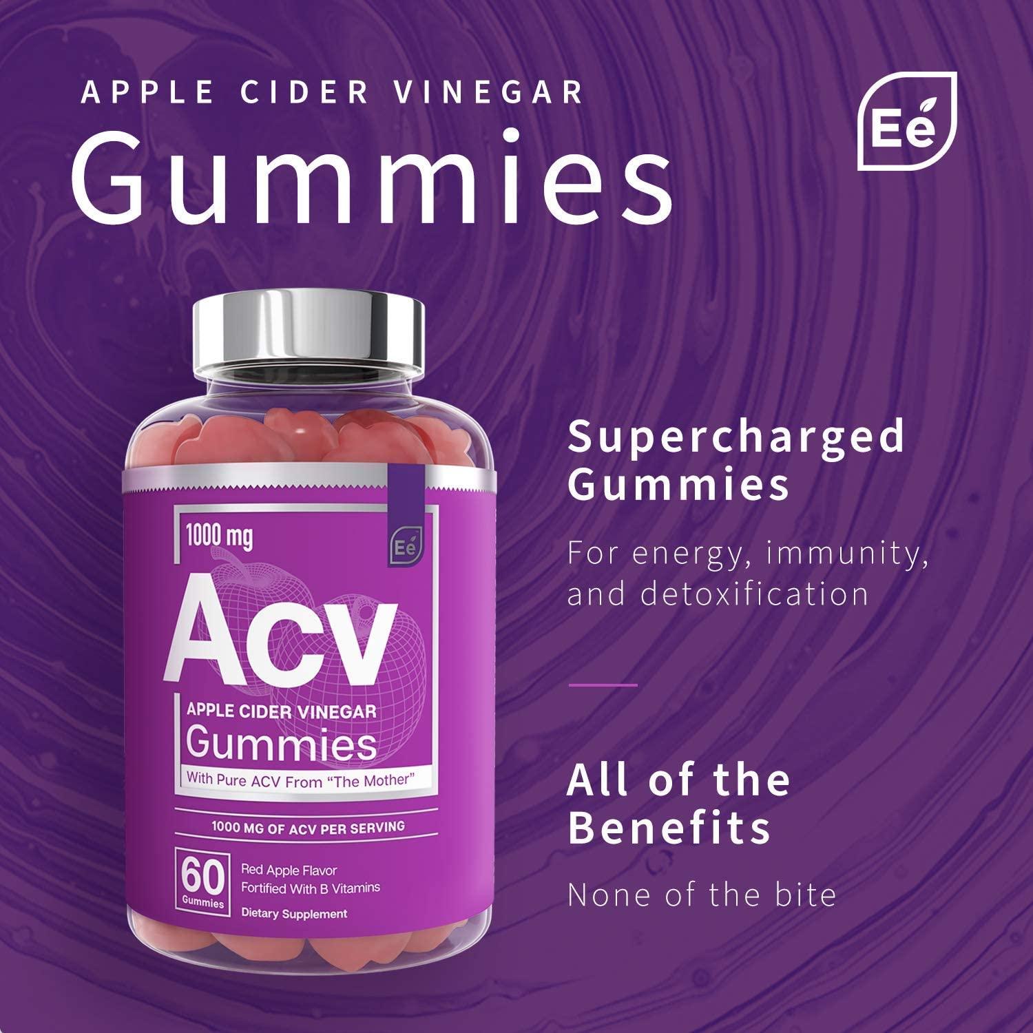 NaturallySourced Vegan Apple Cider Vinegar Gummies with Folic Acid
