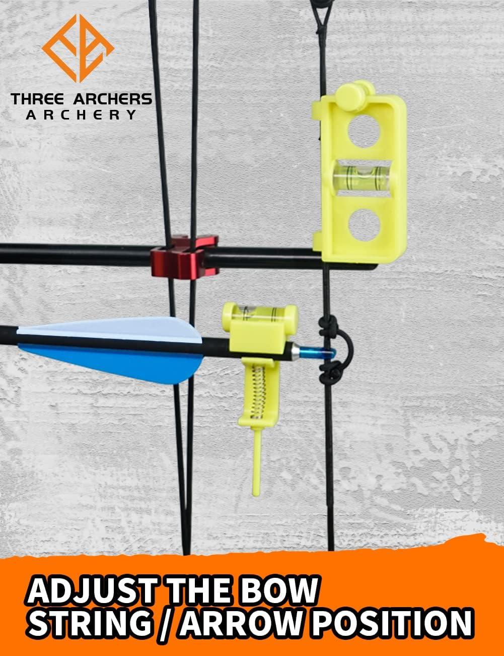 THREE ARCHERS Archery Bow Tuning and Mounting String Level Combo Kit for  Compound Bows Yellow