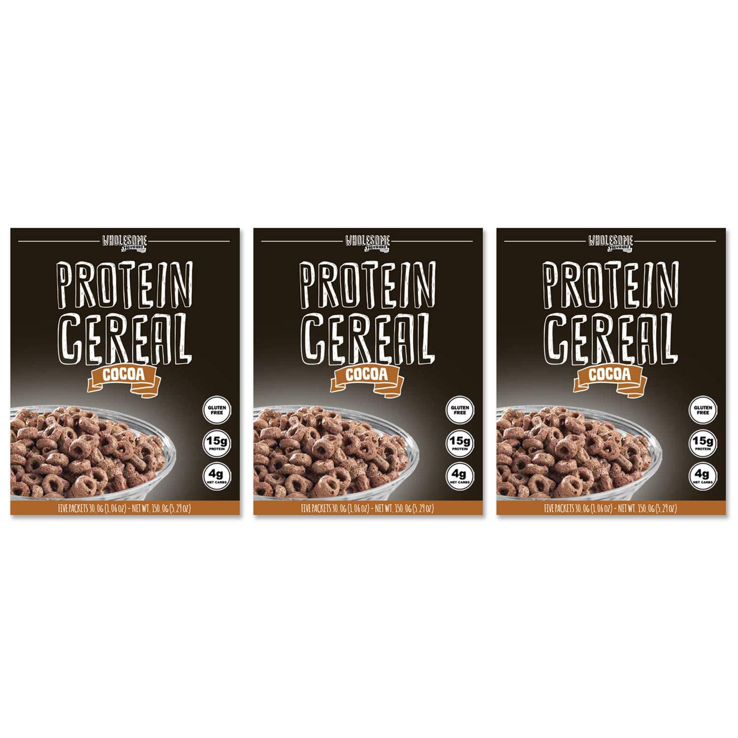 3 Pack Protein Cereal Low Carb High Protein Cereal 15g Protein, 4g