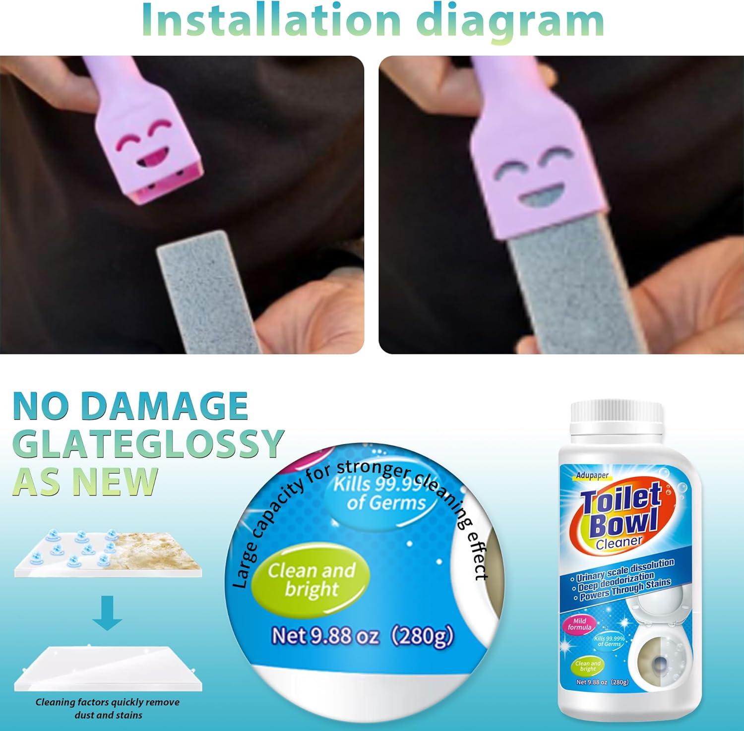 Ziediop Pumice Stone Toilet Bowl Cleaner, Long Handle Scouring Stick Brush Limescale Remover For Bbq Grills Tiles Swimming Pools Gray - View #6