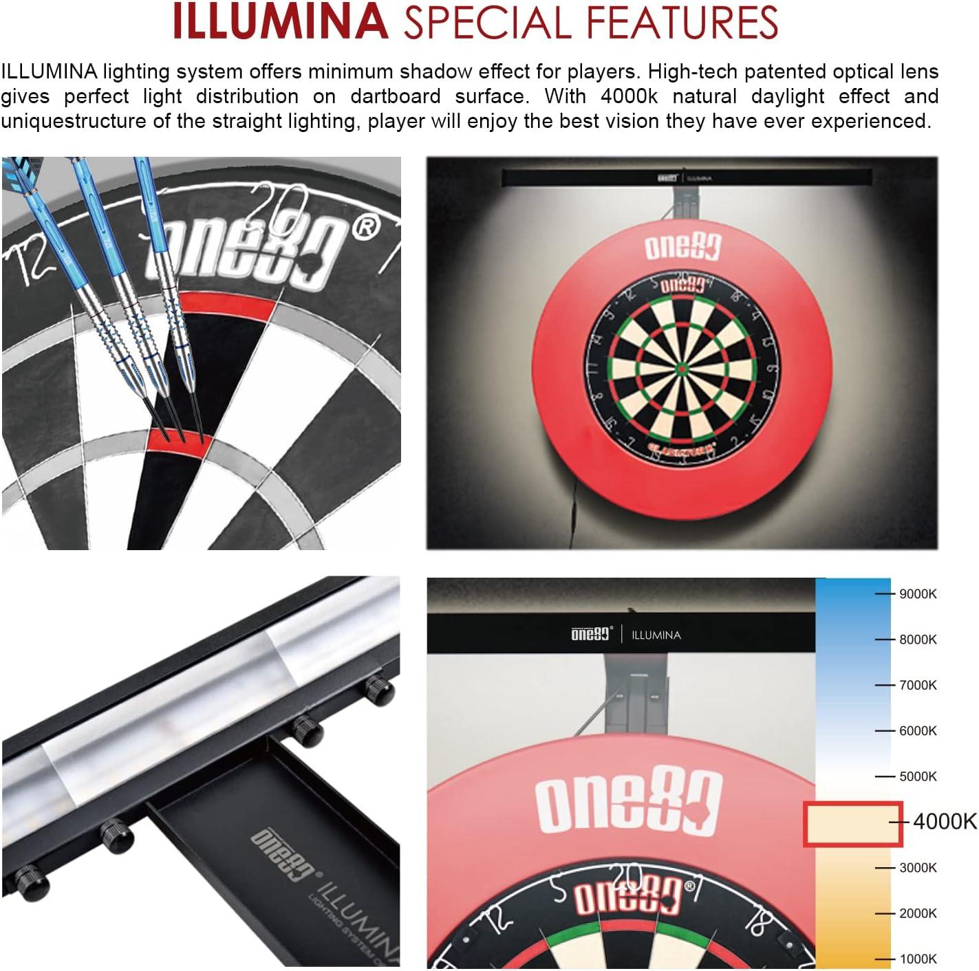 ONE80 ILLUMINA Dartboard Lighting System, Minimum Shadow and Clear